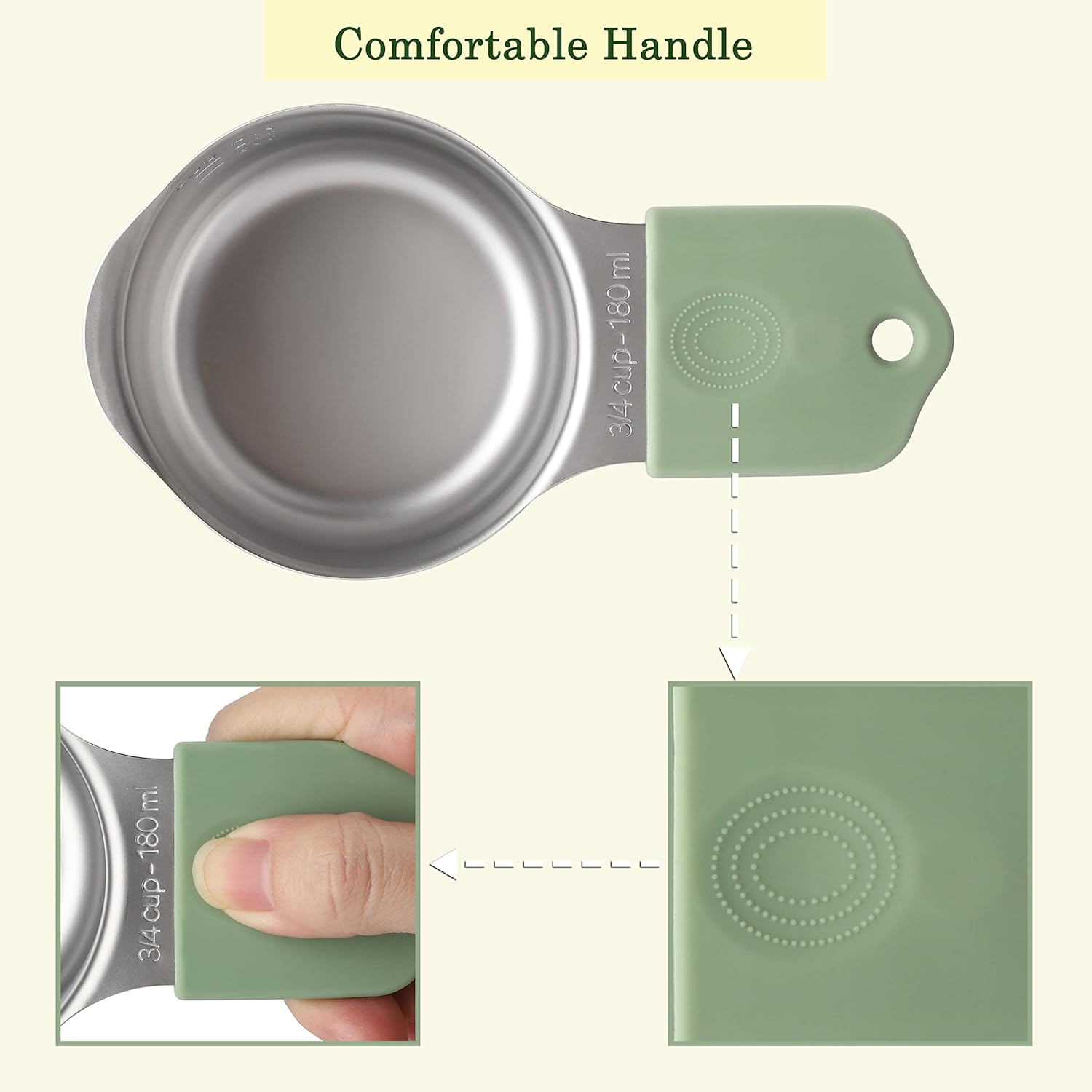 Magnetic Measuring Cups Set of 7 Stainless Steel Heavy Duty Measuring Cups for Dry & Liquid