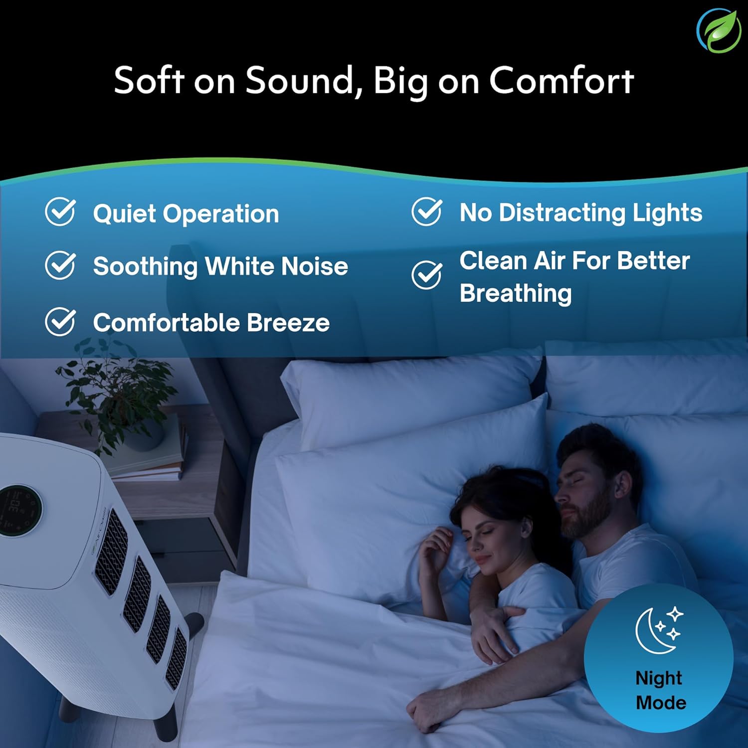 Air Oasis iAdapt 2.0 H13 HEPA Filter Air Purifier | Reduces Up To 99% of Viruses, Mold, Dust