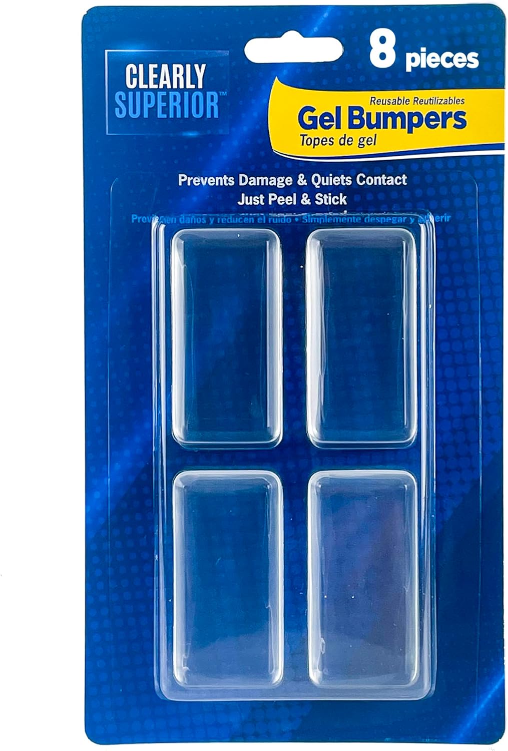 Multi-Use Bumper Guards - Med 8 Pack Rectangle 2" x 1" x .2" - Protects & Quiets Contact from