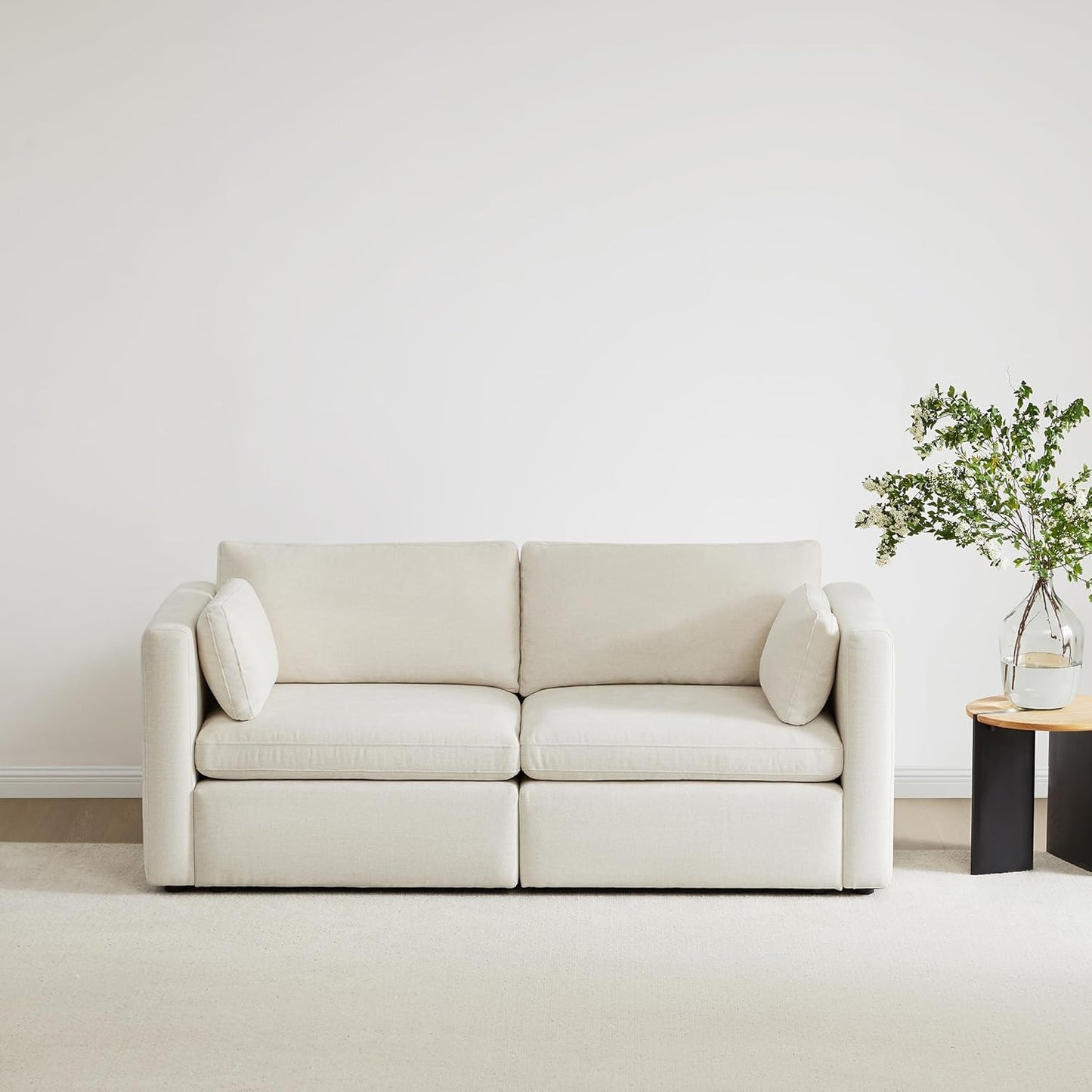CHITA Small Modular Sectional Fabric Sofa Set, Extra Comfty Loveseat Cloud Couch, FSC Certified