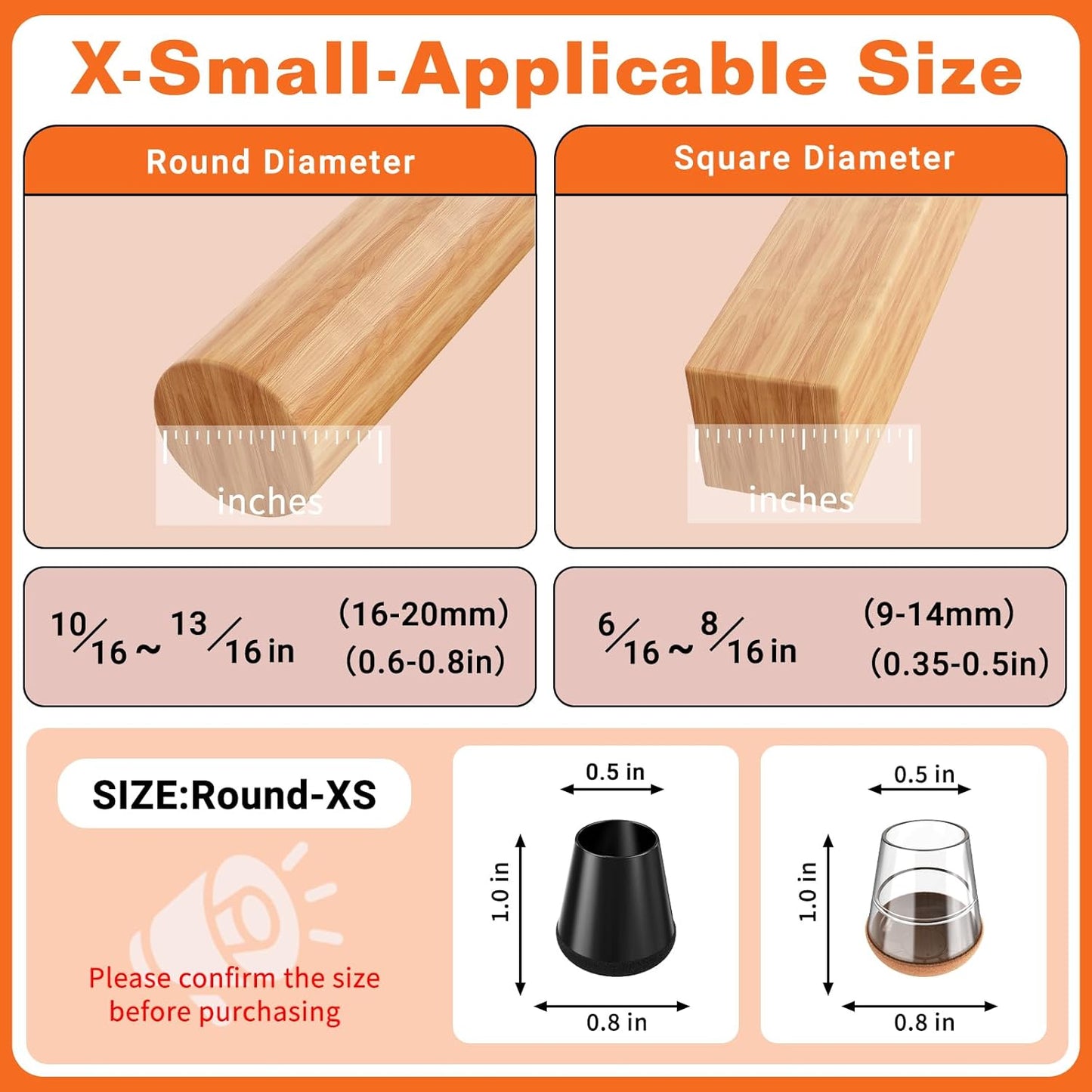 Chair Leg Floor Protectors Extra Small 24Pcs,Silicone Chair Leg Protectors for Hardwood