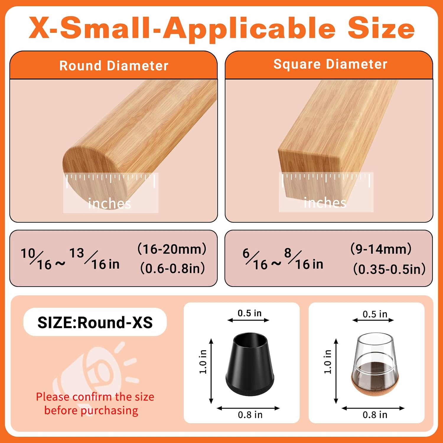 Chair Leg Floor Protectors Extra Small 24 Pcs,Silicone Chair Leg Protectors for Hardwood