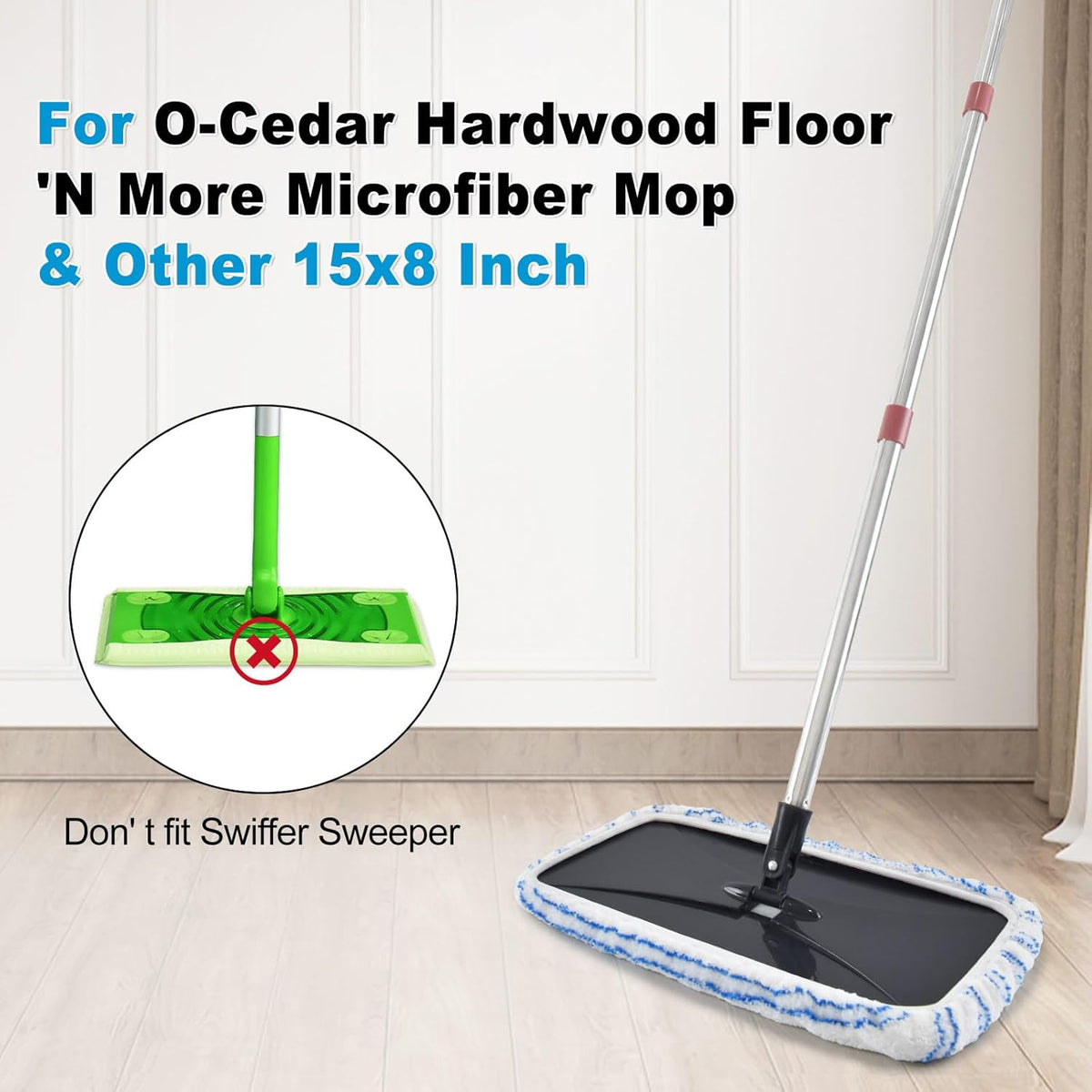 5 Pack Mop Heads Replacements for Ocedar Hardwood Floor 'N More Microfiber Mops,Terry Cloth Mops