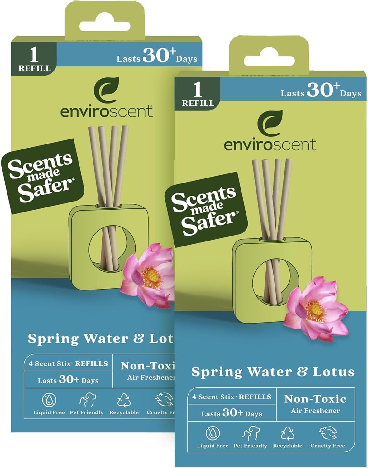 Enviroscent Non-Toxic Air Freshener for Home (Spring Water & Lotus) Essential Oil Diffuser | Home
