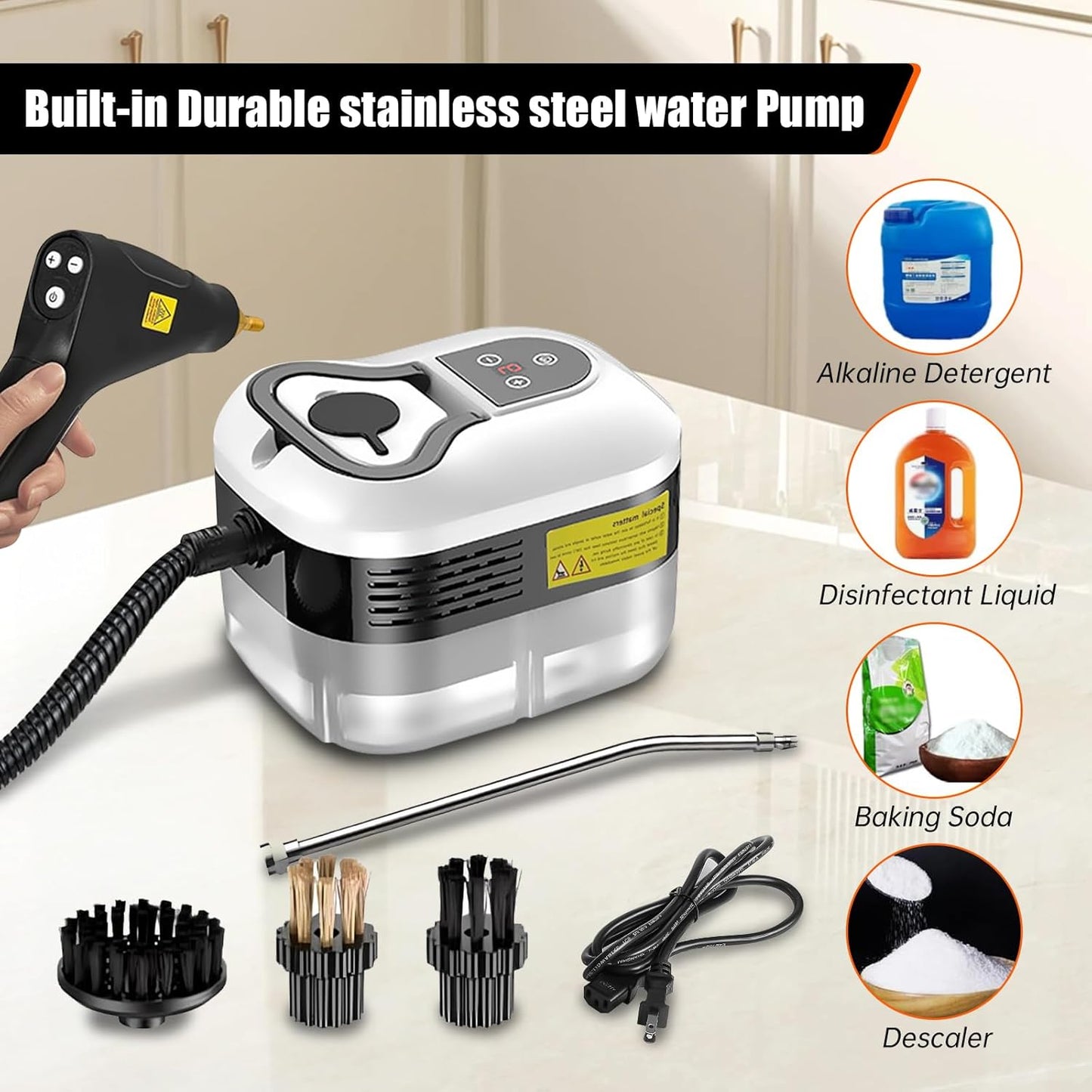 High Pressure Steam Cleaner, 2500W Portable High Temp Bathroom Power Steamer Cleaning Machine Steam