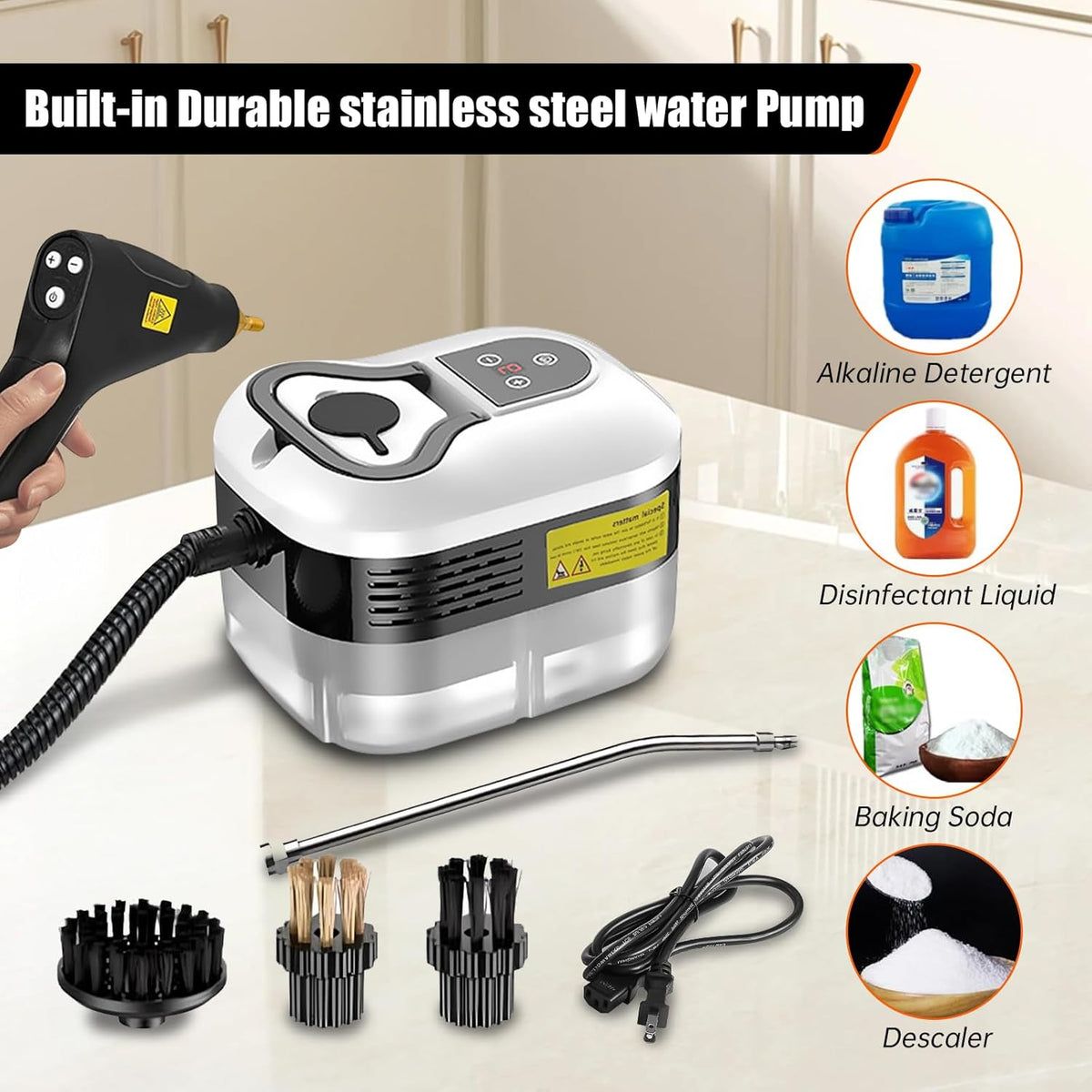 High Pressure Steam Cleaner, 2500W Portable High Temp Bathroom Power Steamer Cleaning Machine Steam