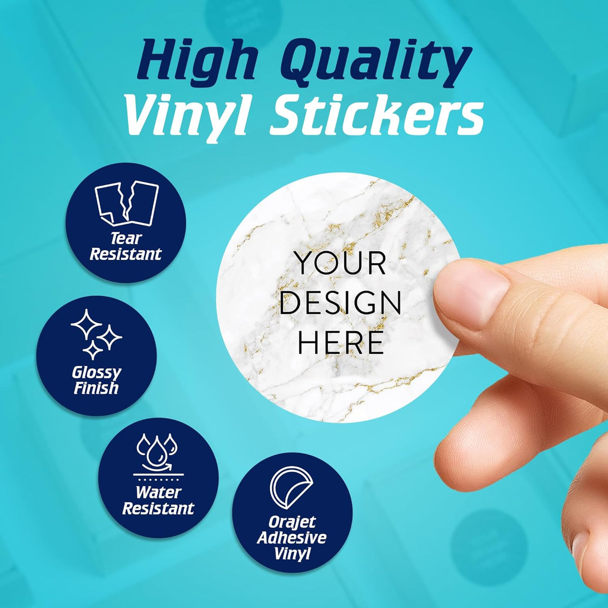 5-1000 Custom Vinyl Stickers - Upload Your own Image, Text, Design, Logo - Personalized Logo Labels