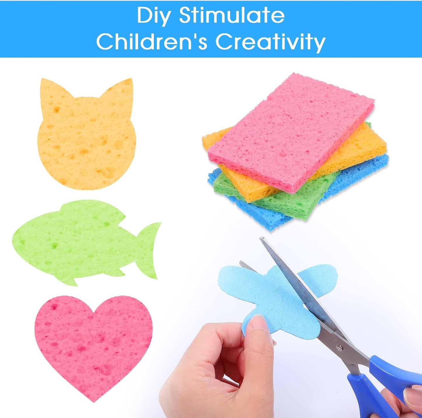 100pcs Kitchen Sponges Bulk Natural Sponges for Dishes Reusable Dish Sponge Scrub Compressed Wood
