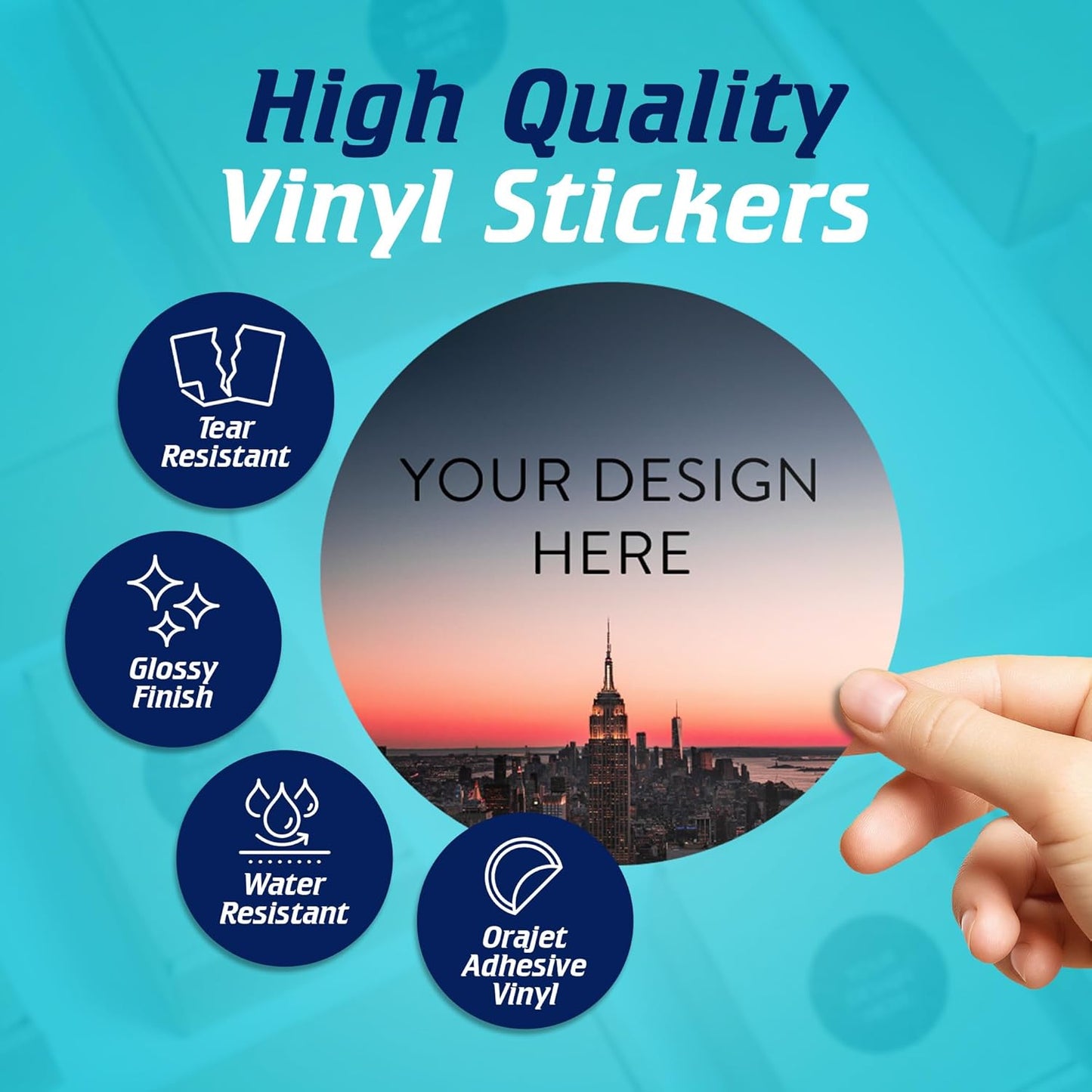 100 Custom Vinyl Stickers - Upload Your own Image, Text, Design, Logo - Personalized Logo Labels