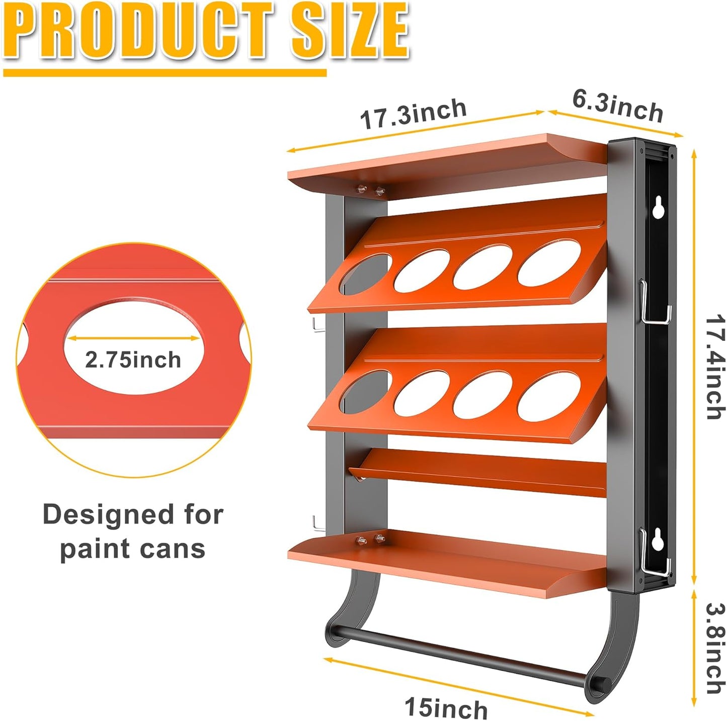 Ultrawall Spray Can Holder Rack, Heavy Duty Steel Wall Mounted Spray Bottle Holder, Garage Tool