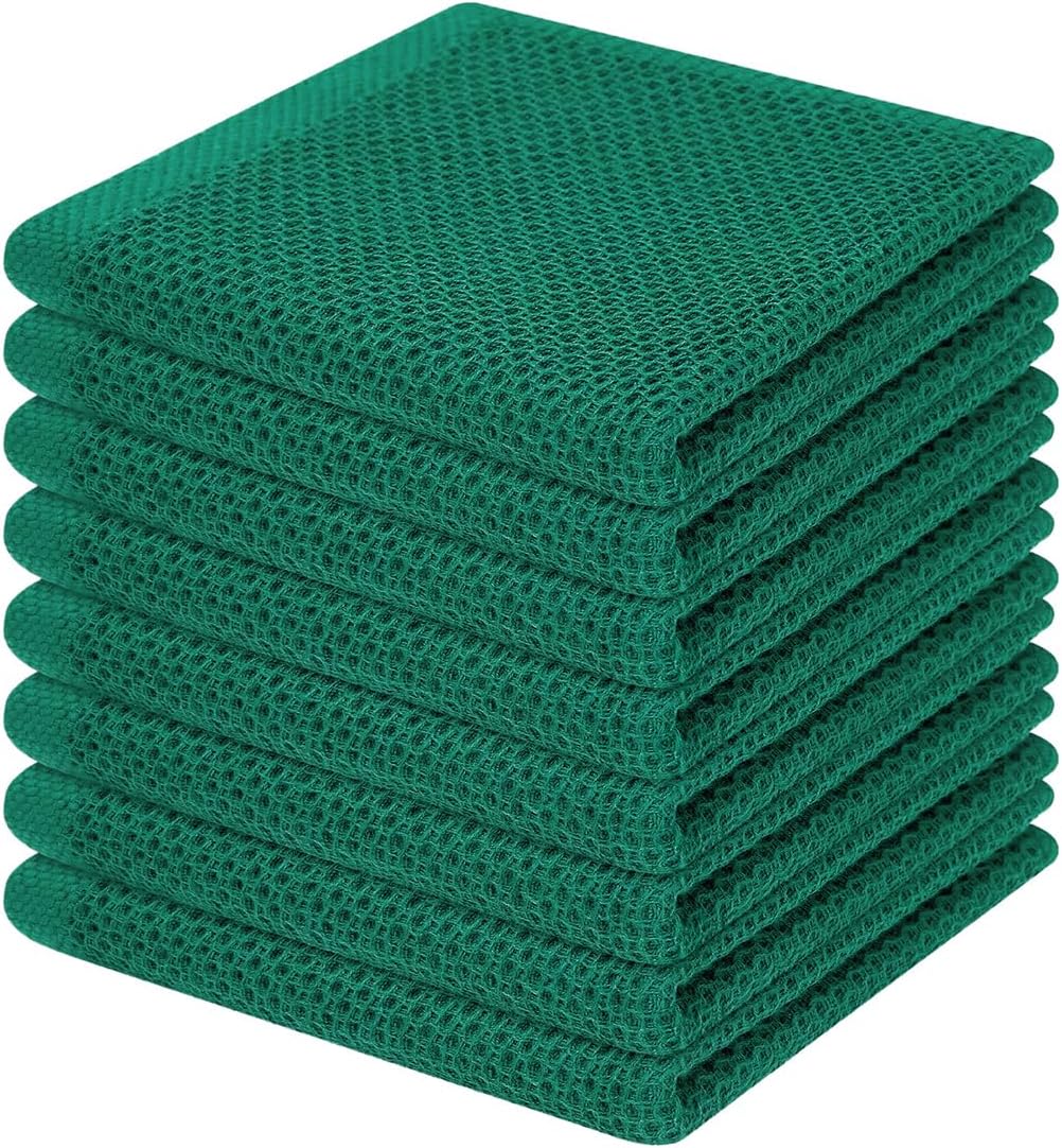 Homaxy 100% Cotton Waffle Weave Kitchen Dish Cloths, Ultra Soft Absorbent Quick Drying Dish Towels