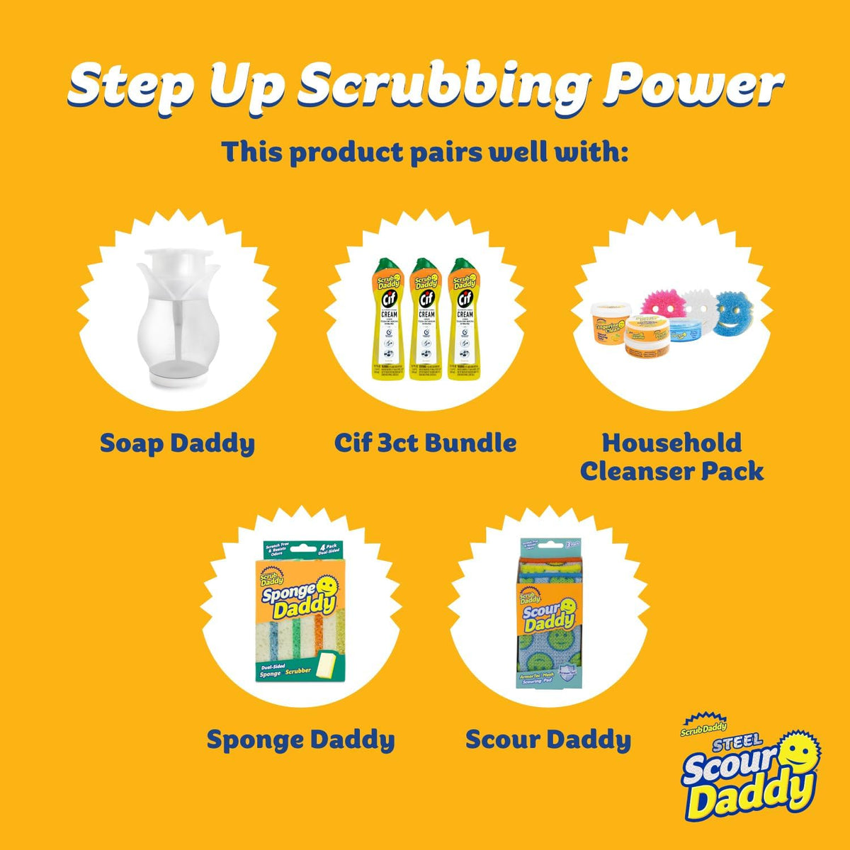 Scrub Daddy Large Steel Scouring Pads - Scour Daddy Steel XL Stainless Steel Dish Scrubber Sponge