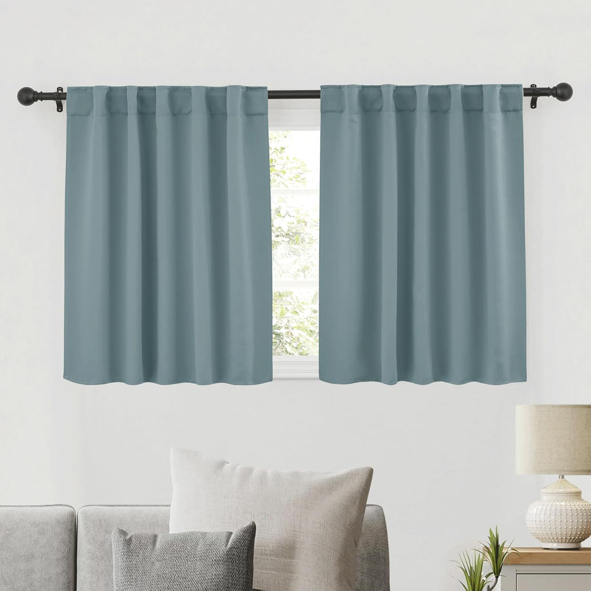 RYB HOME Kitchen Window Curtains - Blackout Privacy Half Window Curtains for Bedroom Bathroom