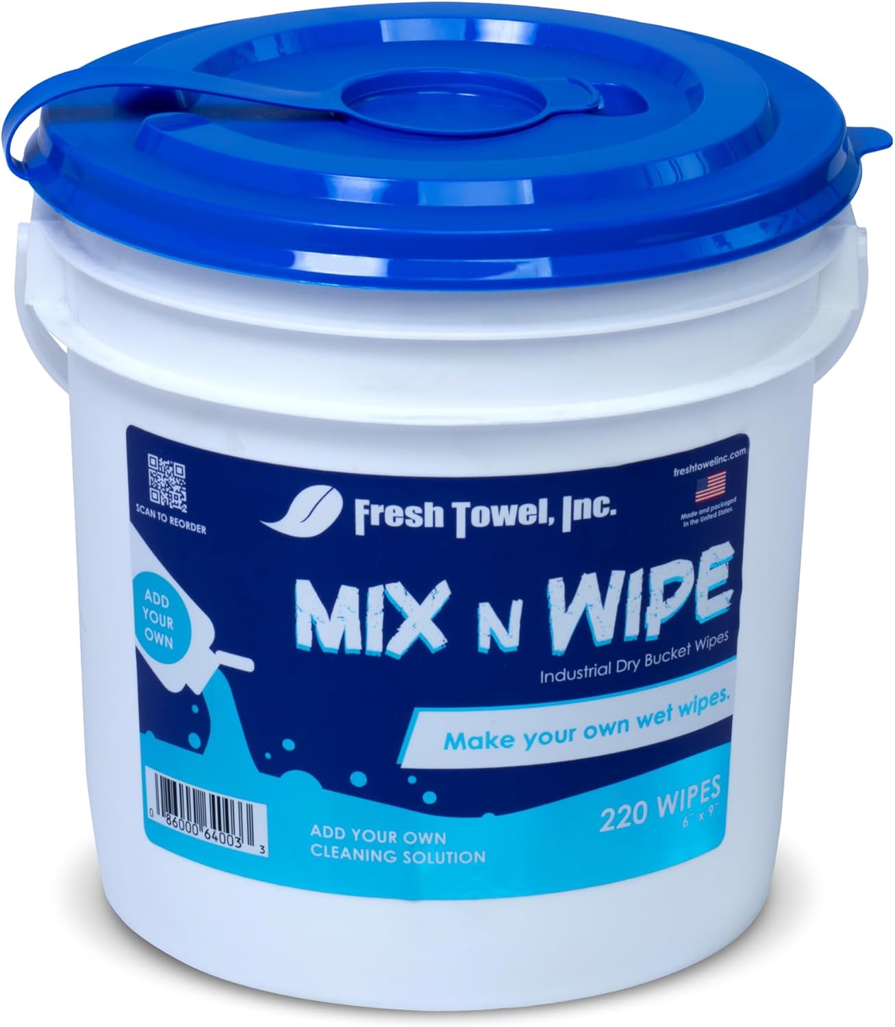 Fresh Towel Mix-N-Wipe Dry Wipes Refill, 1-Pack (220 Sheets) – Make Your Own Wet Wipes – 6" x 9"