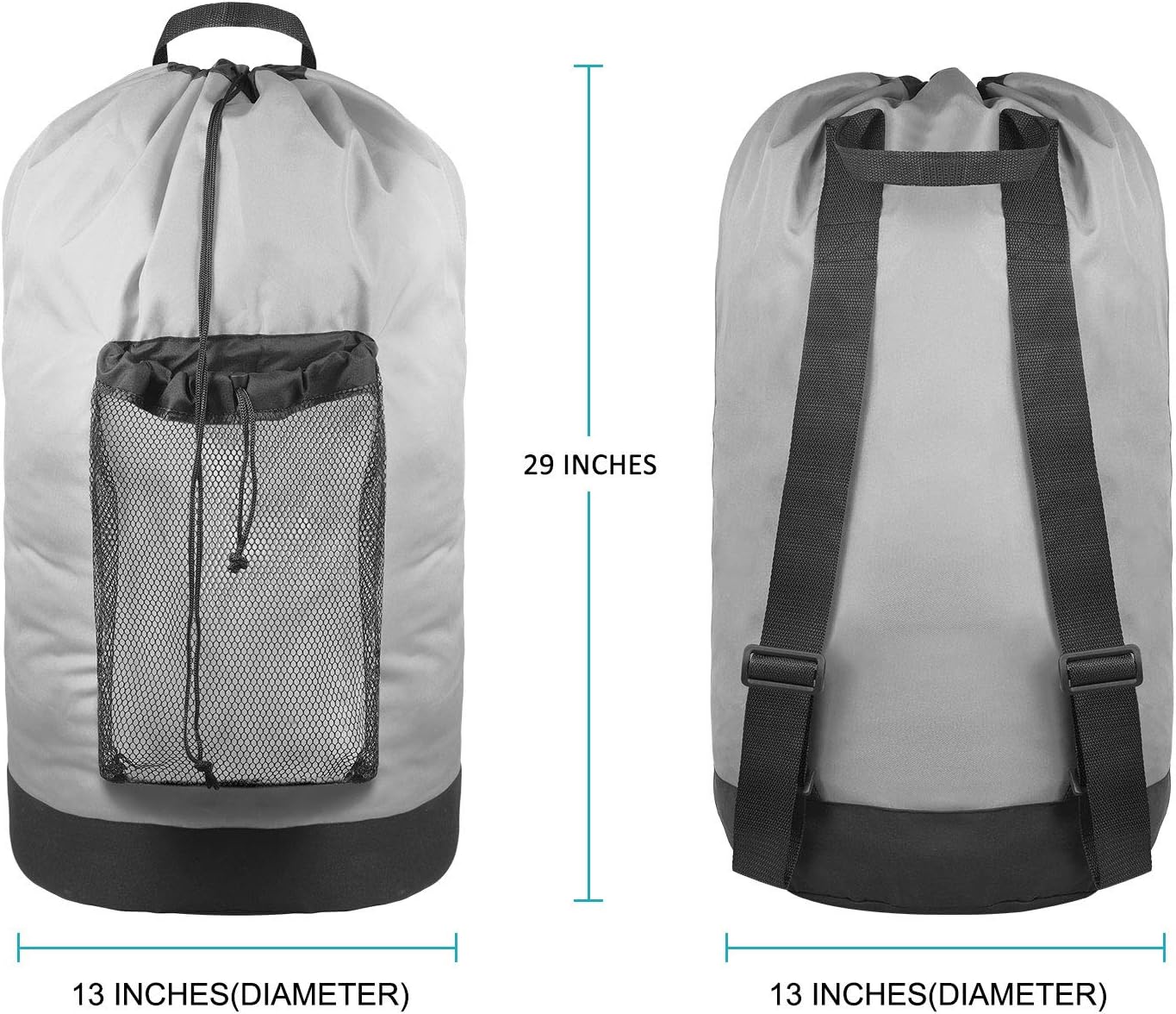 Dalykate Backpack Laundry Bag, Laundry Backpack with Shoulder Straps and Mesh Pocket Durable Nylon
