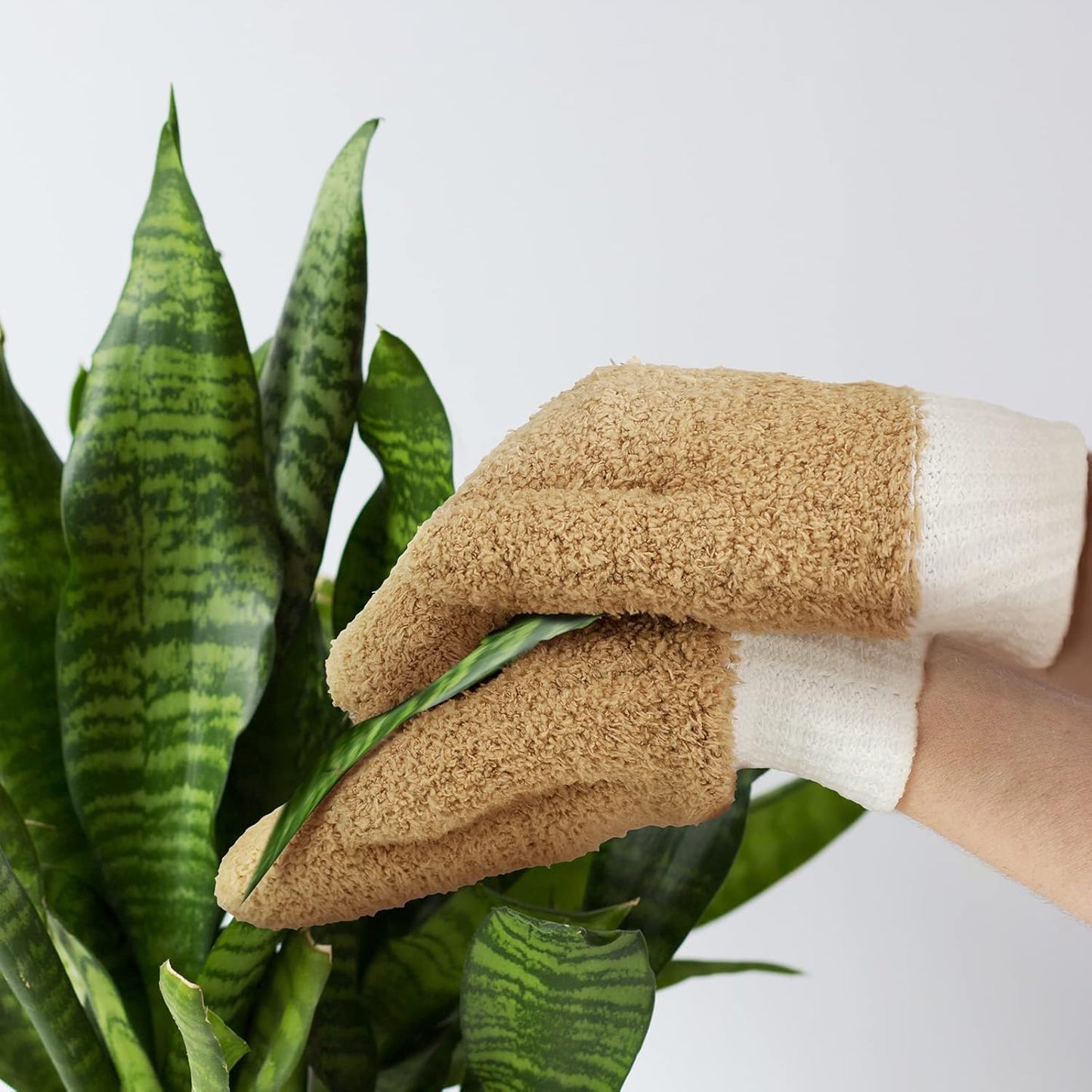 BBTO 3 Pairs Microfiber Dusting Mitt with Thumb Household Cleaning Gloves No Scratch Reusable