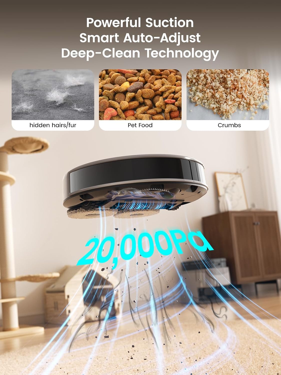 Lefant M3 Max Robot Vacuum, Auto Mop Washing, 20000Pa Suction, Self-Emptying & Refilling, 9mm Mop