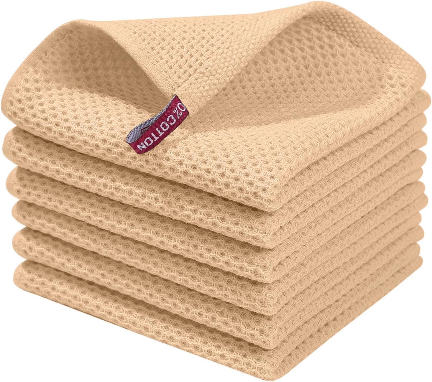 Homaxy 100% Cotton Waffle Weave Kitchen Dish Cloths, Ultra Soft Absorbent Quick Drying Dish Towels