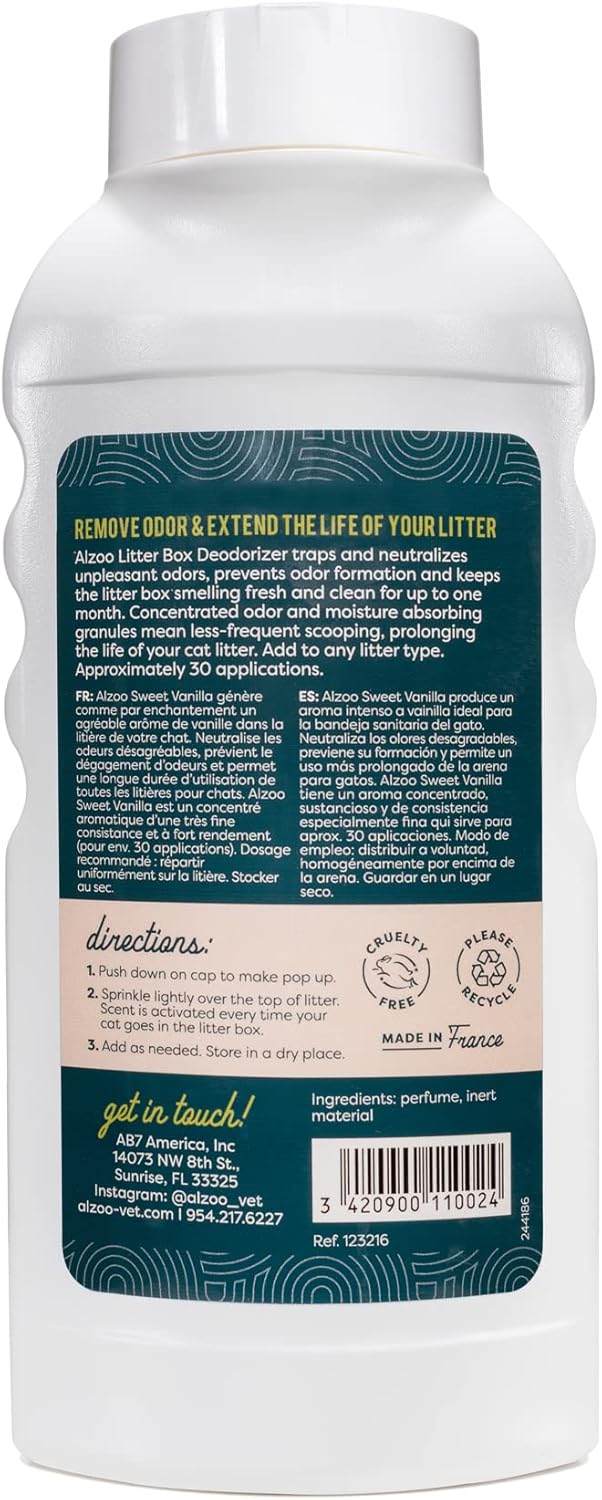 ALZOO Cat Litter Deodorizer, Concentrated Granules Absorb & Help Neutralize Odors, 100% Plant-Based