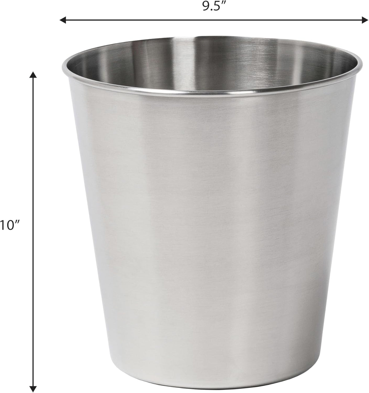 happimess HPM1113C Nolan Modern Classic Smooth Steel 2-Gallon Wastebasket for Home, Bathroom