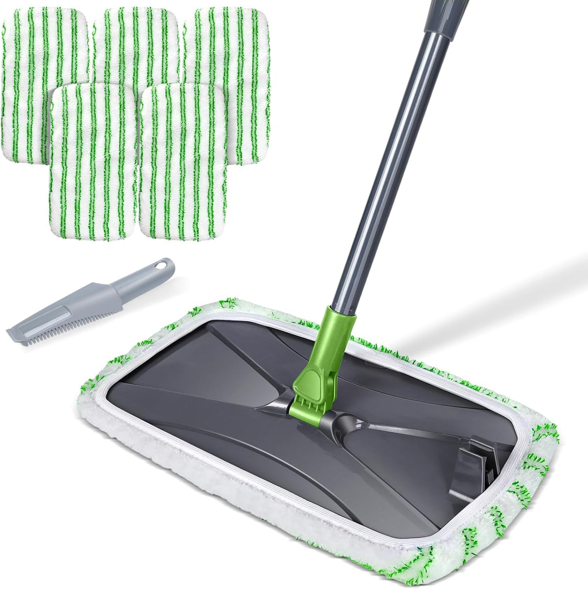MASTERTOP Dust Mop for Hardwood Floors, Extra Large Microfiber Flat Mop with 5 Wet & Dry Reusable