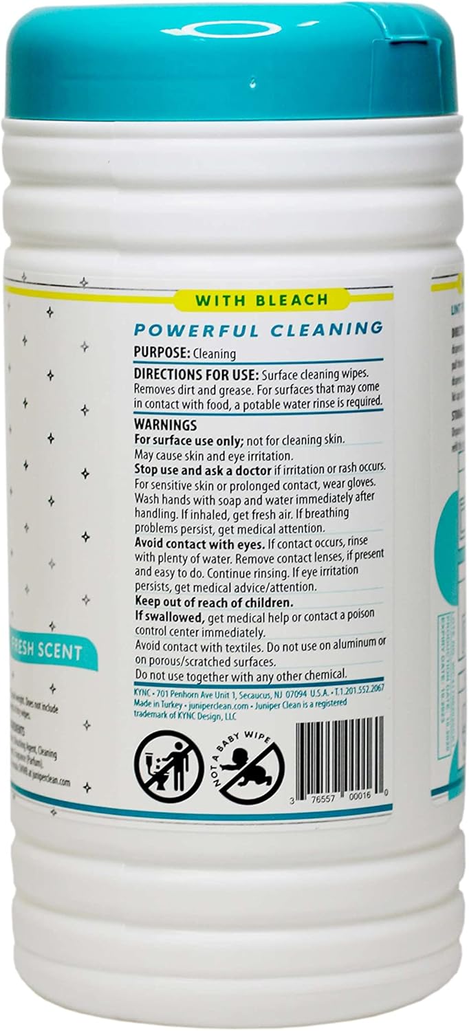 6 Pack Surface Cleaning Wipes with Bleach, All-Purpose Cleaner for Bathroom, Kitchen, Office, 450