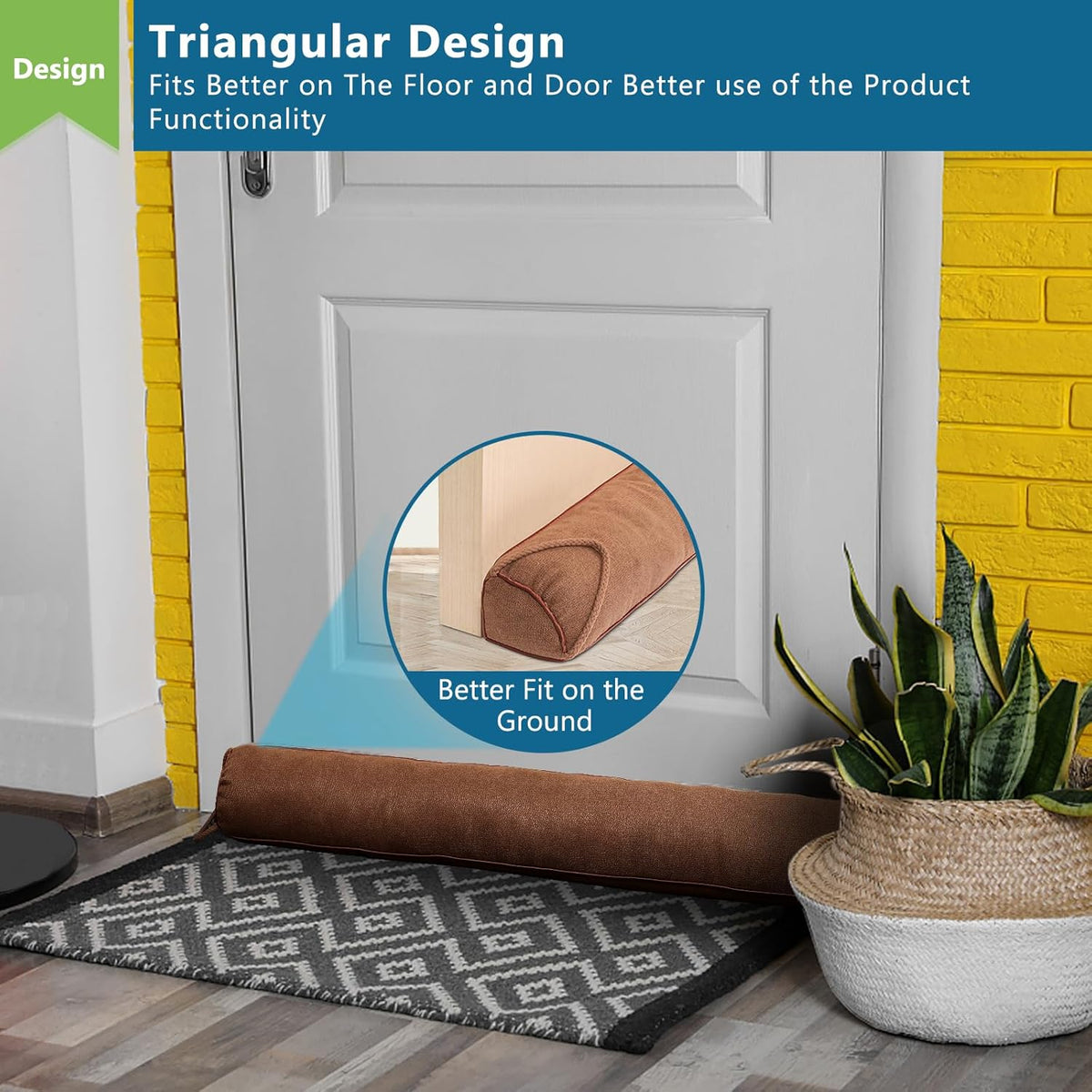 Triangle Under Door Draft Stopper 32 inch Weighted Draft Blocker Bottom Seal Noise Air Guard for