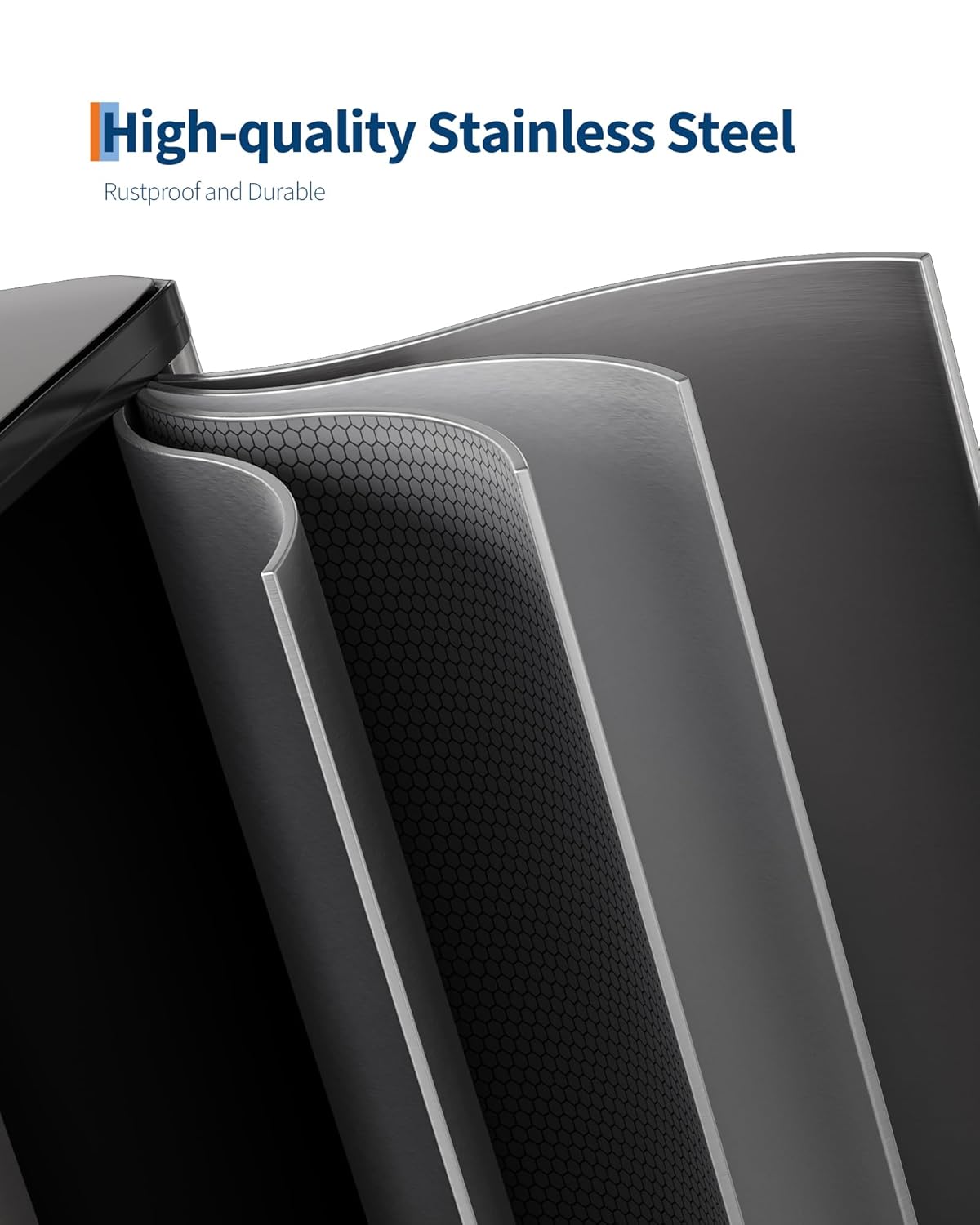 GarveeHome 2 x 10.6 Gallon Stainless Steel Double Trash Can with Lid for Kitchen, Large Dual Trash