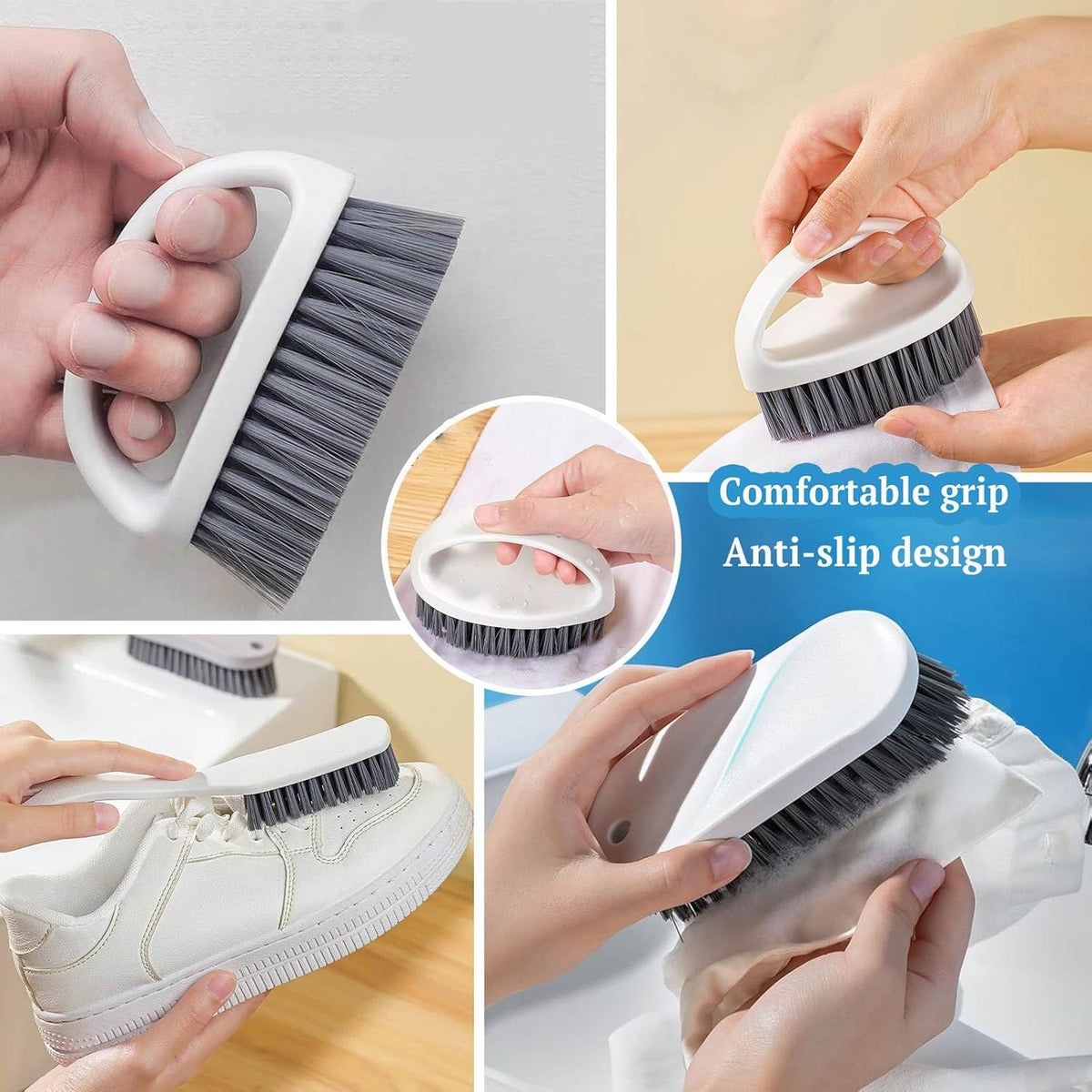 Scrub Brush for Cleaning - 3pcs Bathroom Scrubber Cleaning Brushes for Household Use Heavy Duty