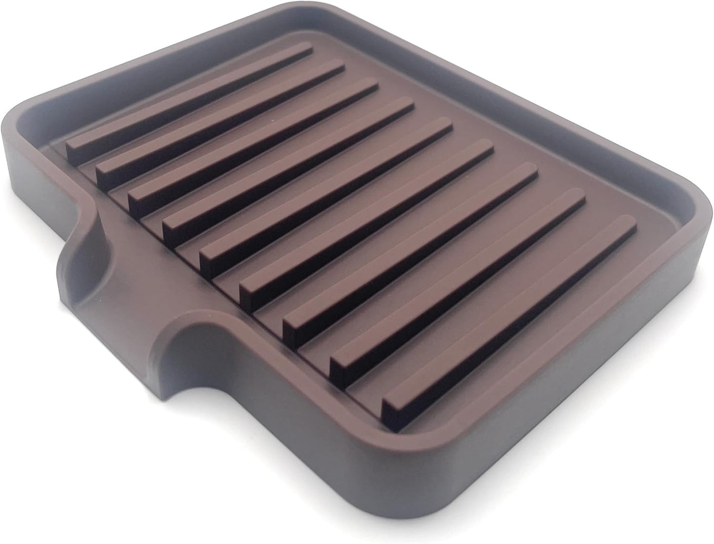 Happitasa Silicone Soap Dish Tray and Sponge Holder with Drain Chute, Pack of 2 | Bathroom and