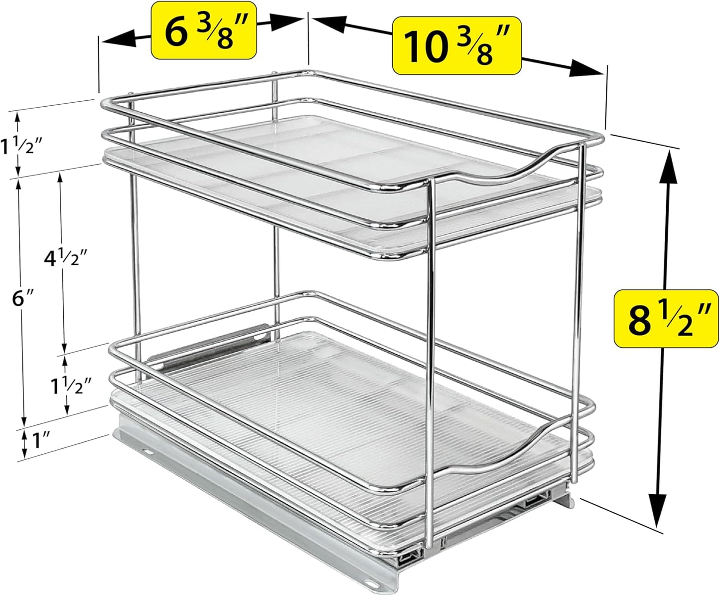 LYNK PROFESSIONAL® Pull Out Spice Rack Organizer for Inside Kitchen Cabinets - 6-1/4 inch Wide