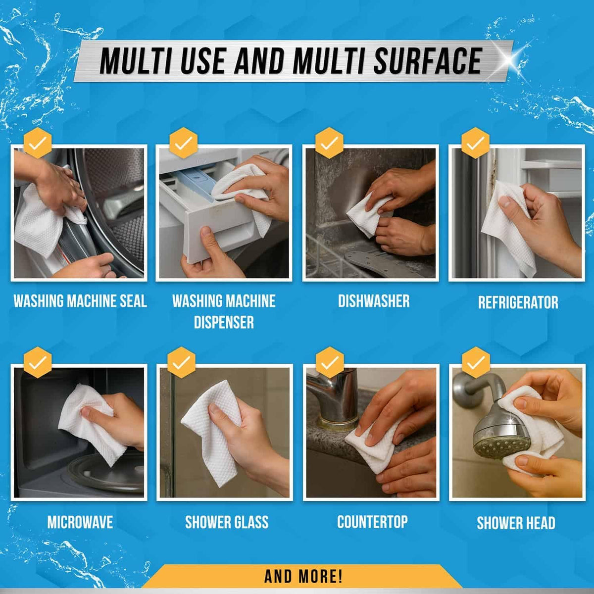 ACTIVE Home Appliance Surface Cleaner Wipes Heavy Duty Wipe for Cleaning Washing Machine, Dryer