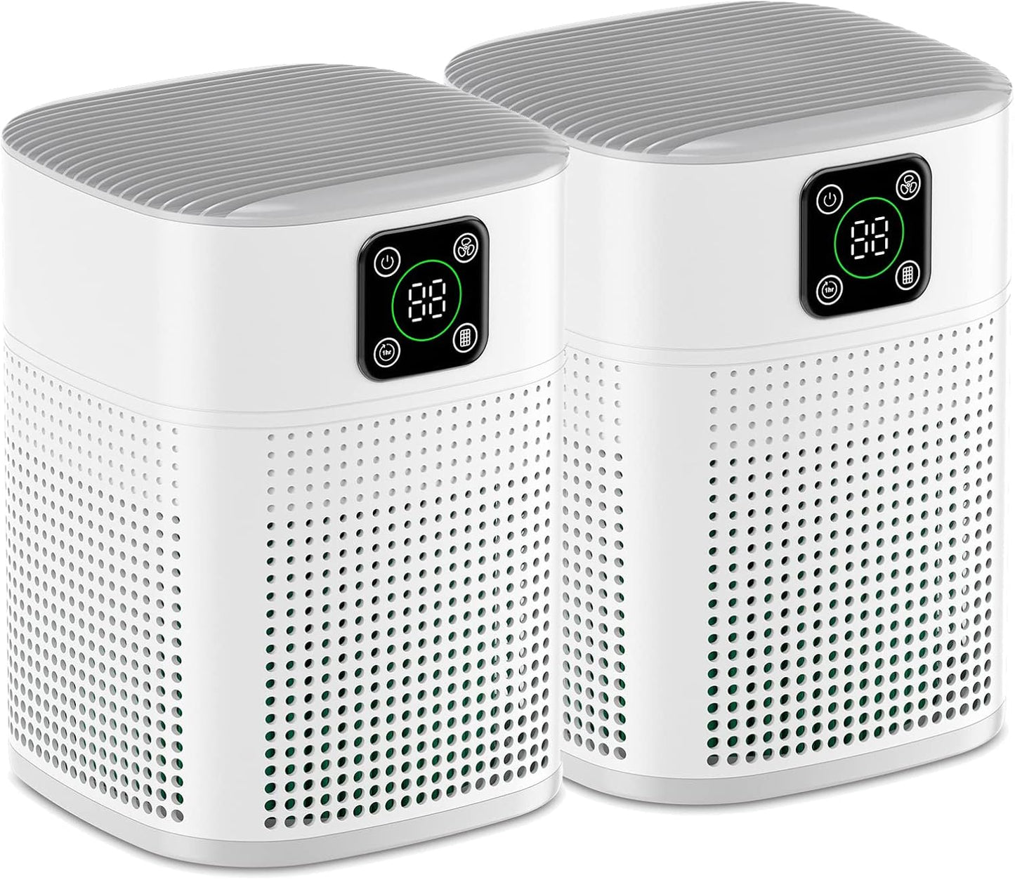 2 Pack Air Purifiers for Home Bedroom up to 650ft², Honeyuan H13 HEPA Air purifier with 360°Air