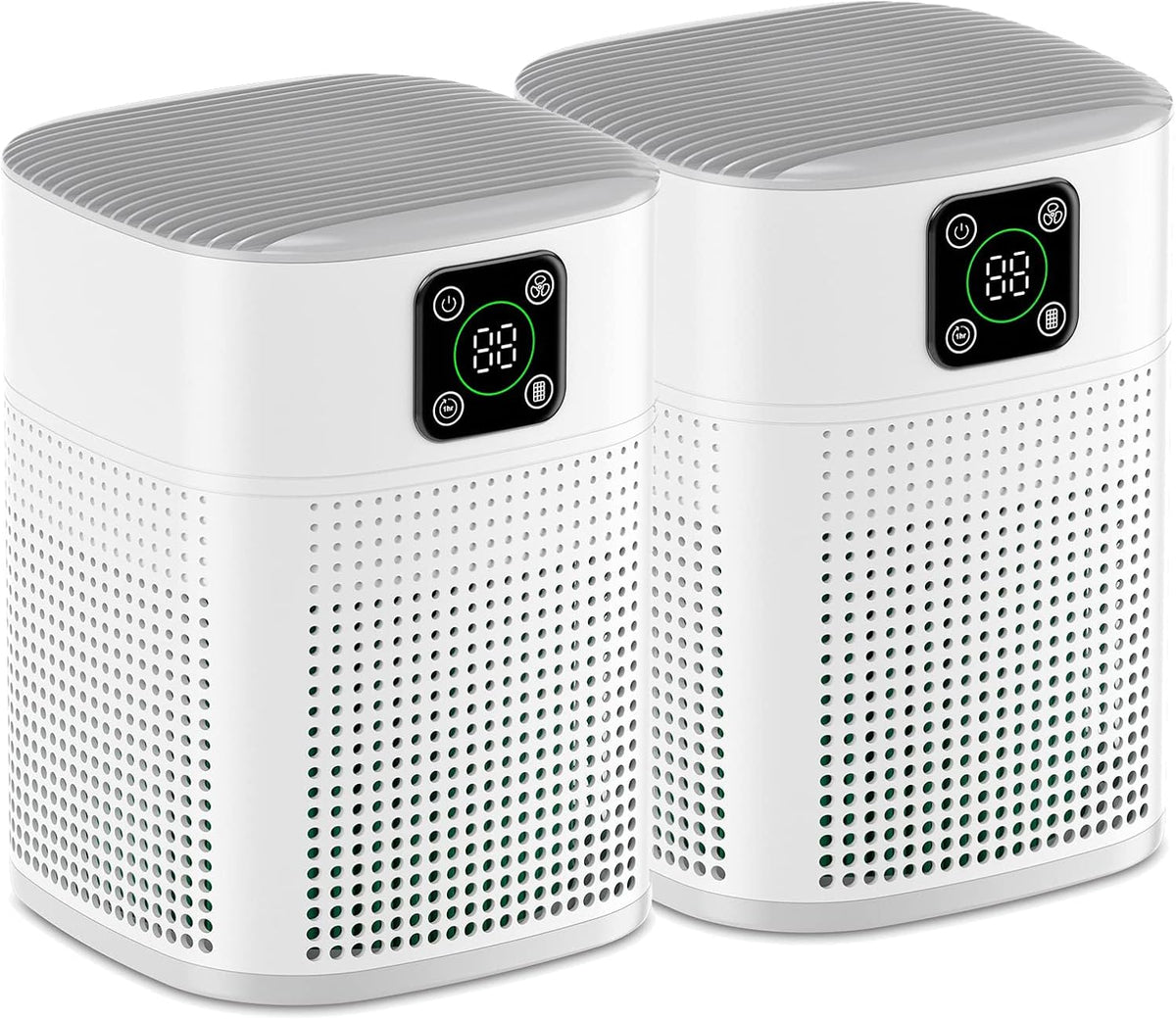 2 Pack Air Purifiers for Home Bedroom up to 650ft², Honeyuan H13 HEPA Air purifier with 360°Air