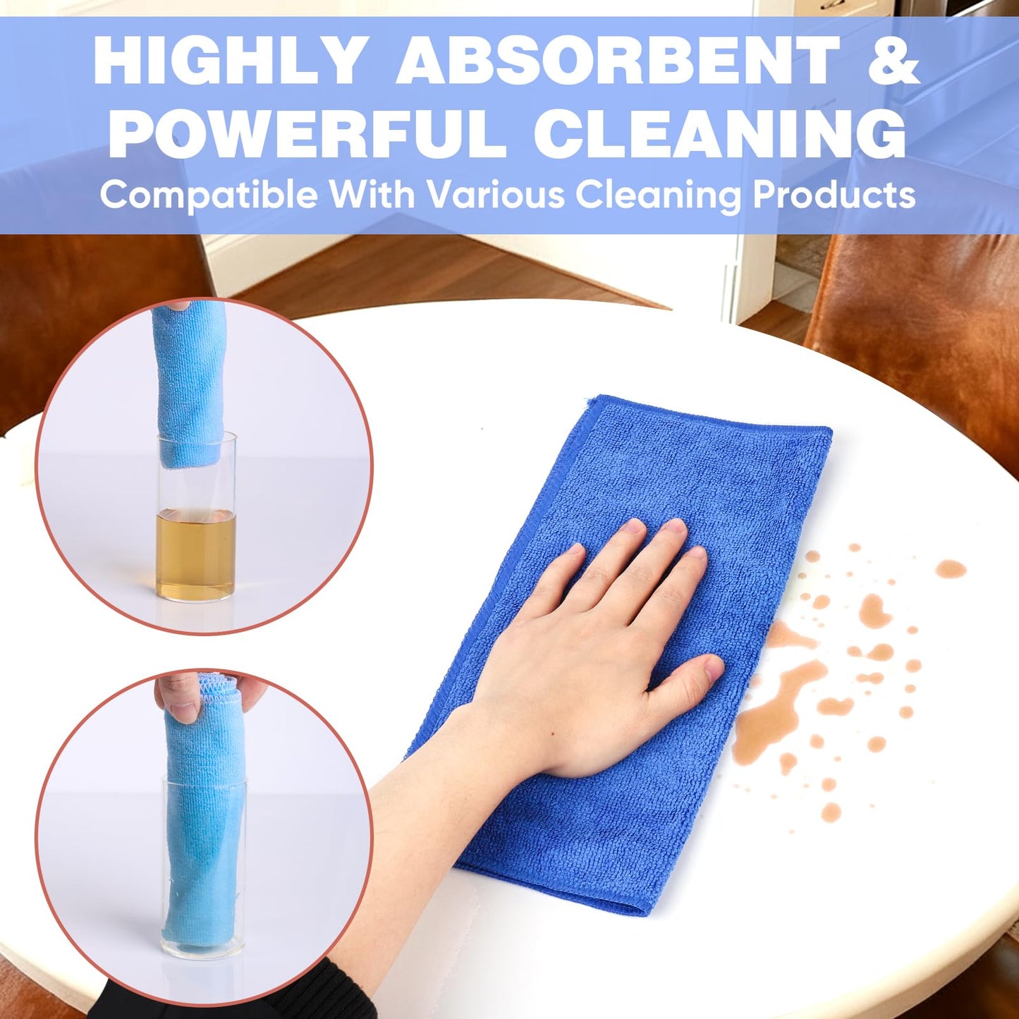 TEAWOO 10 Colors Microfiber Cleaning Cloths, 10 Pack Assorted Cleaning Rags