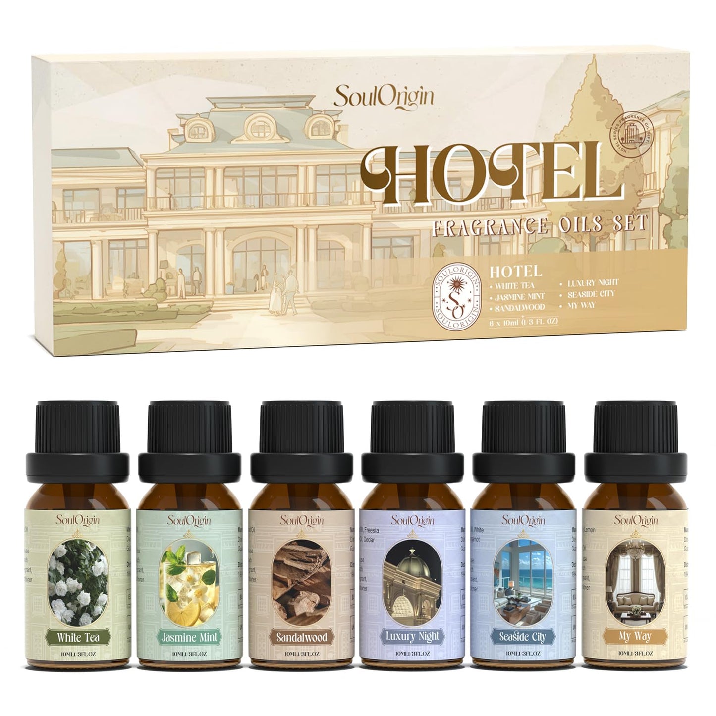 Hotel Fragrance Oils Set, Essential Oil Gift Set for Diffuser, Hotel Scent Diffuser Oil, Diffuser