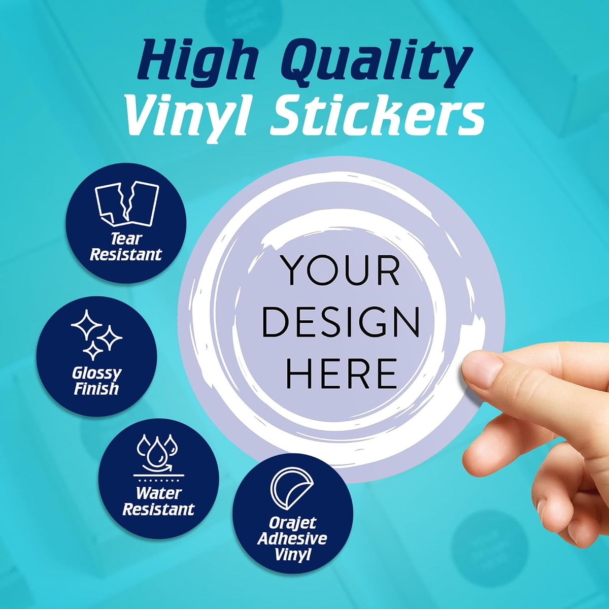 100 Custom Vinyl Stickers - Upload Your own Image, Text, Design, Logo - Personalized Logo Labels