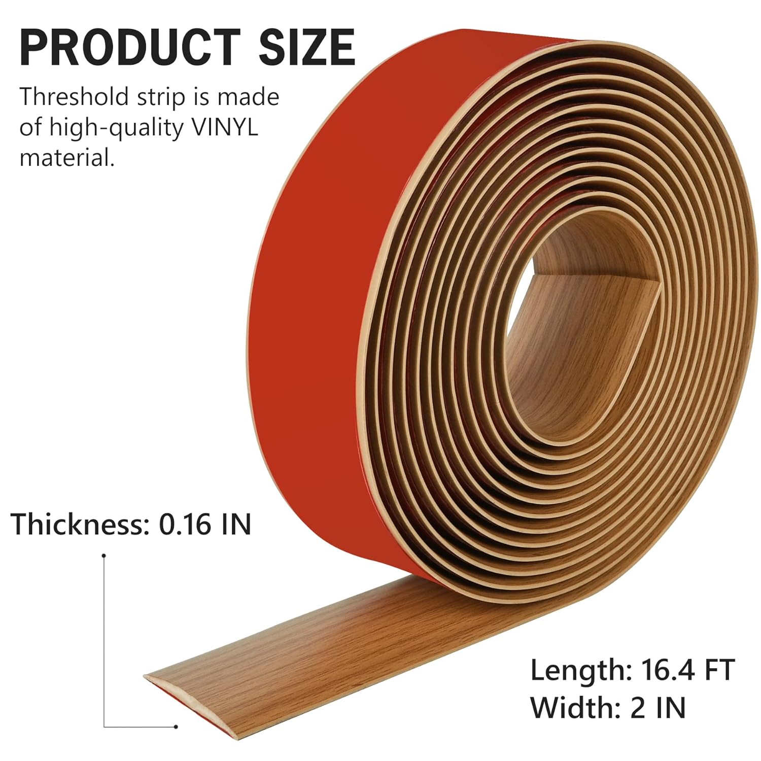 16.4Ft Floor Transition Strip Self Adhesive Vinyl Cover Floor Strip Flat Divider Transition Strip