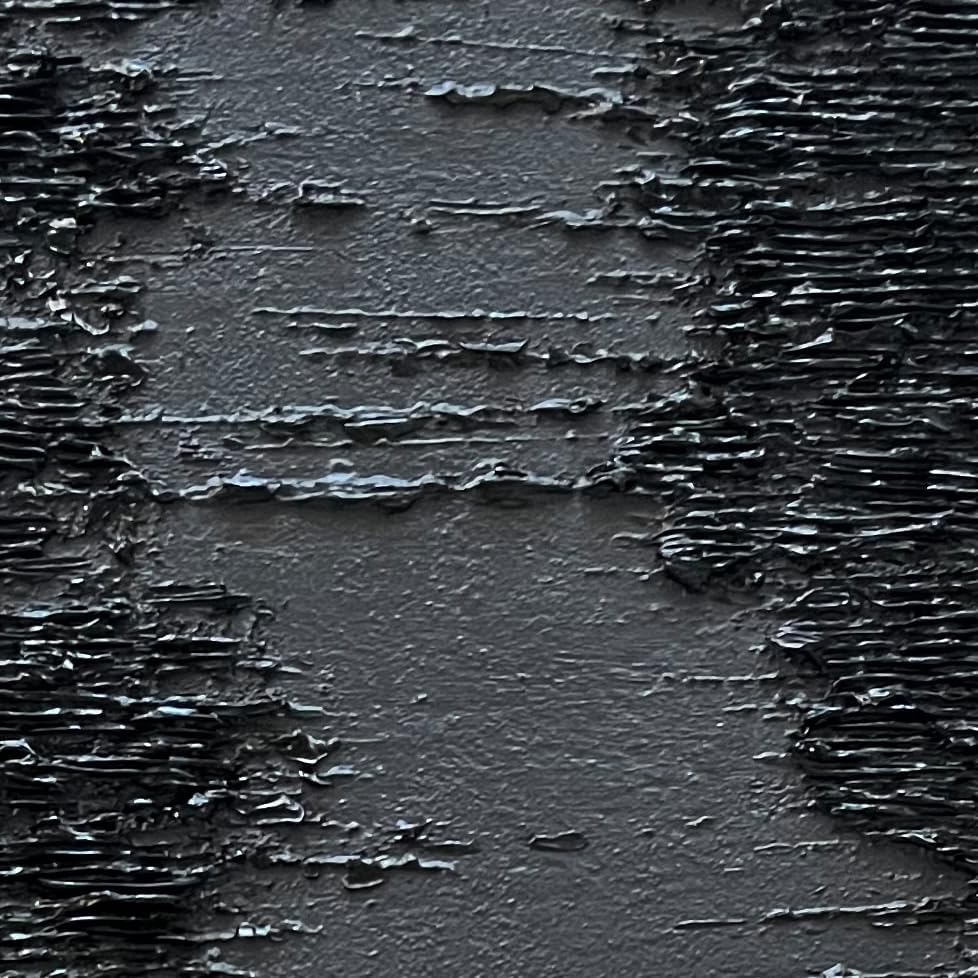 NANKAI Art Hand-Painted Thick Texture Black Minimalist Oil Painting 45x30 Inchs Texture Abstract