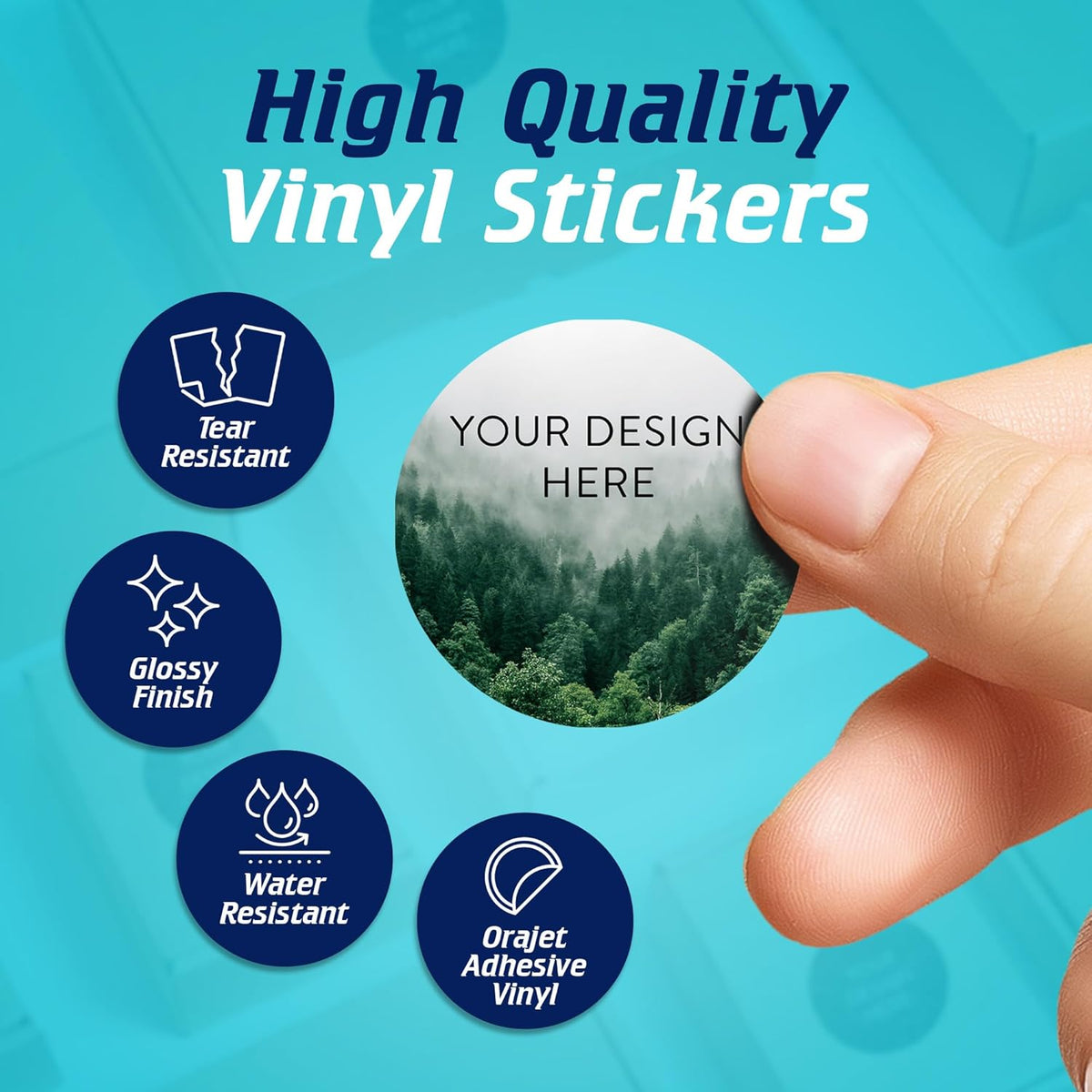 100 Custom Vinyl Stickers - Upload Your own Image, Text, Design, Logo - Personalized Logo Labels