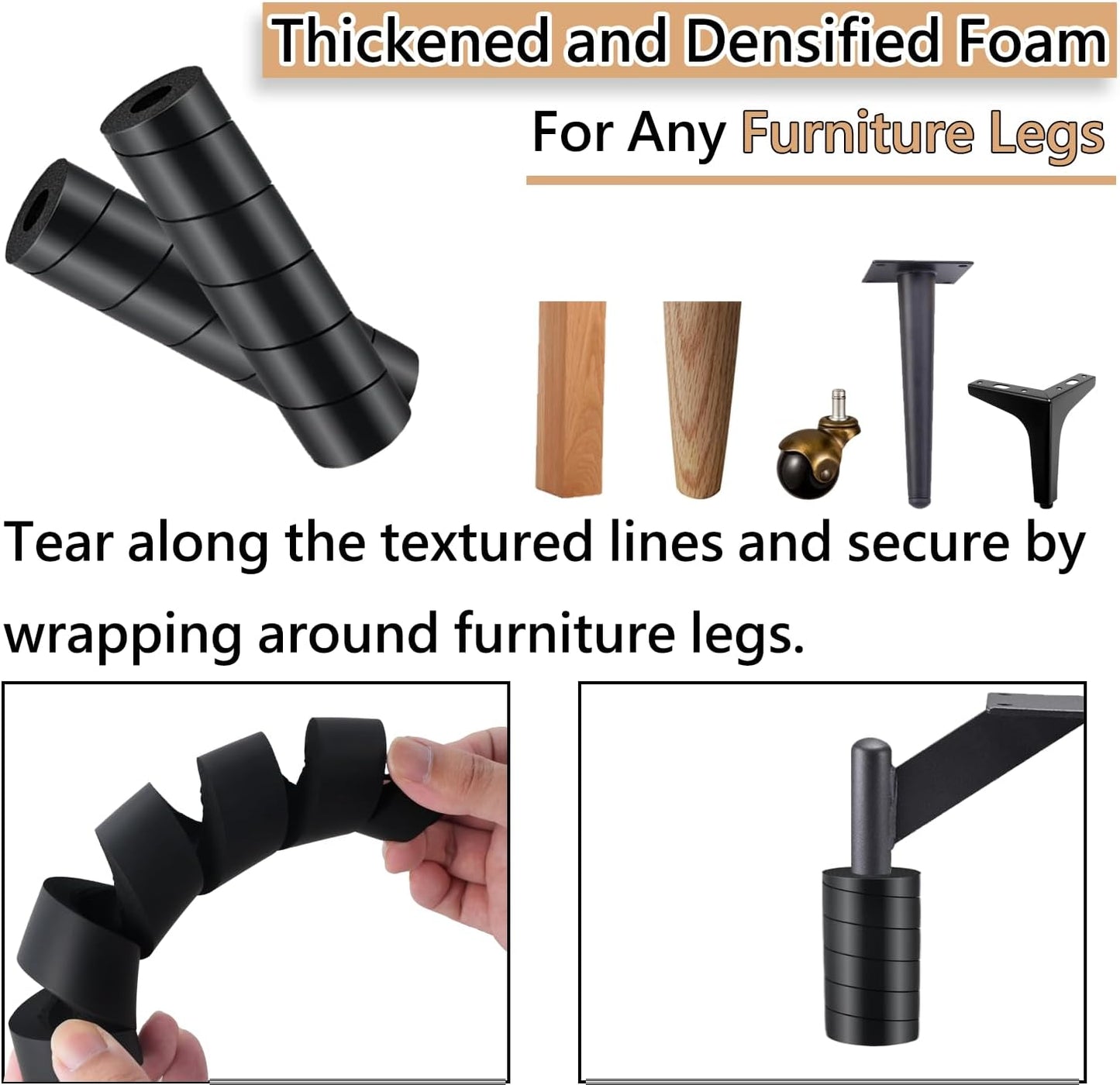 8 Pcs Bed Frame Toe Protectors, Non-Adhesive Bed Frame Leg Covers for Toe Savers, Toe Cushion for