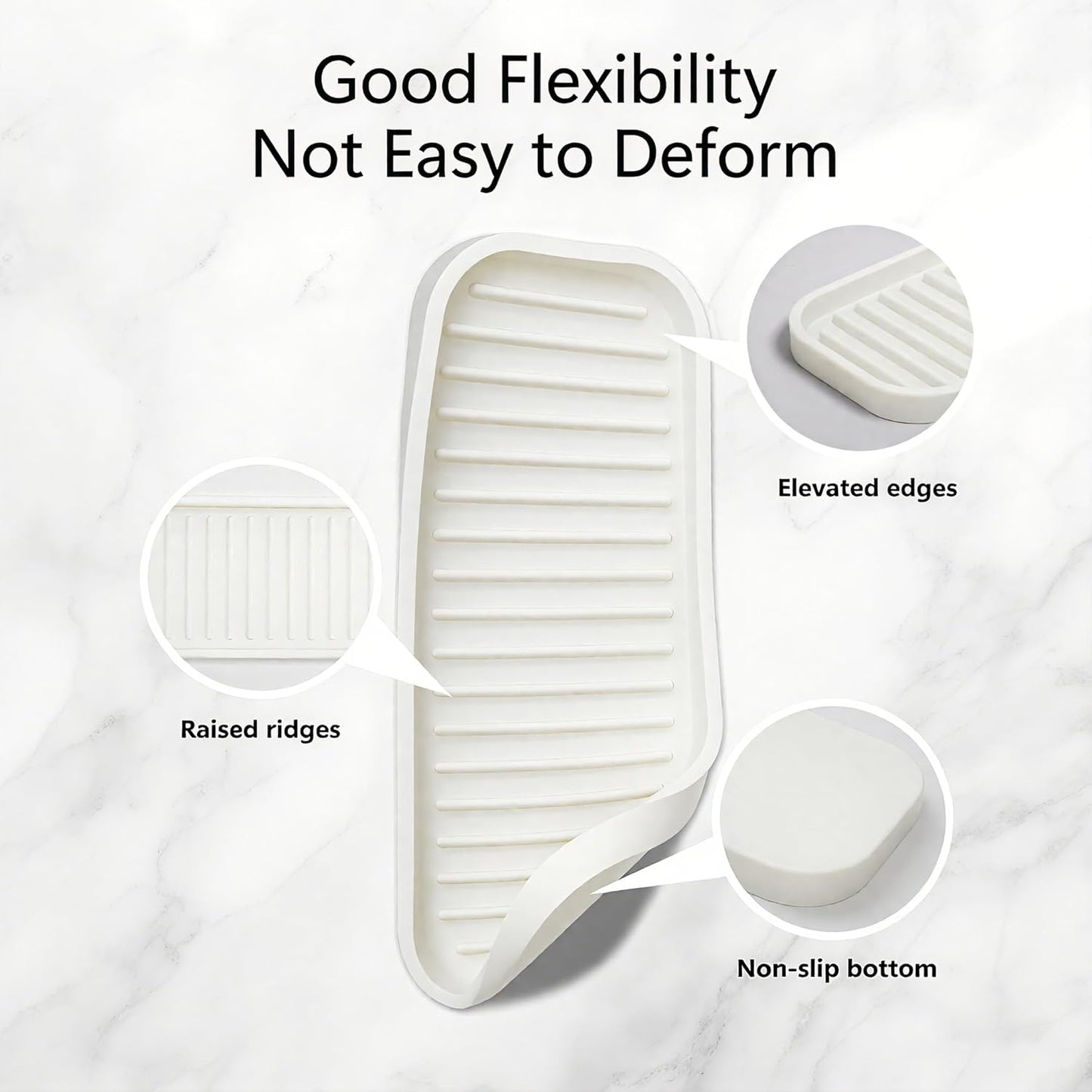 Mofason Silicone Sponge Holder, Tray for Soap and Sponge, Kitchen Sink Tray, Accessories to Help