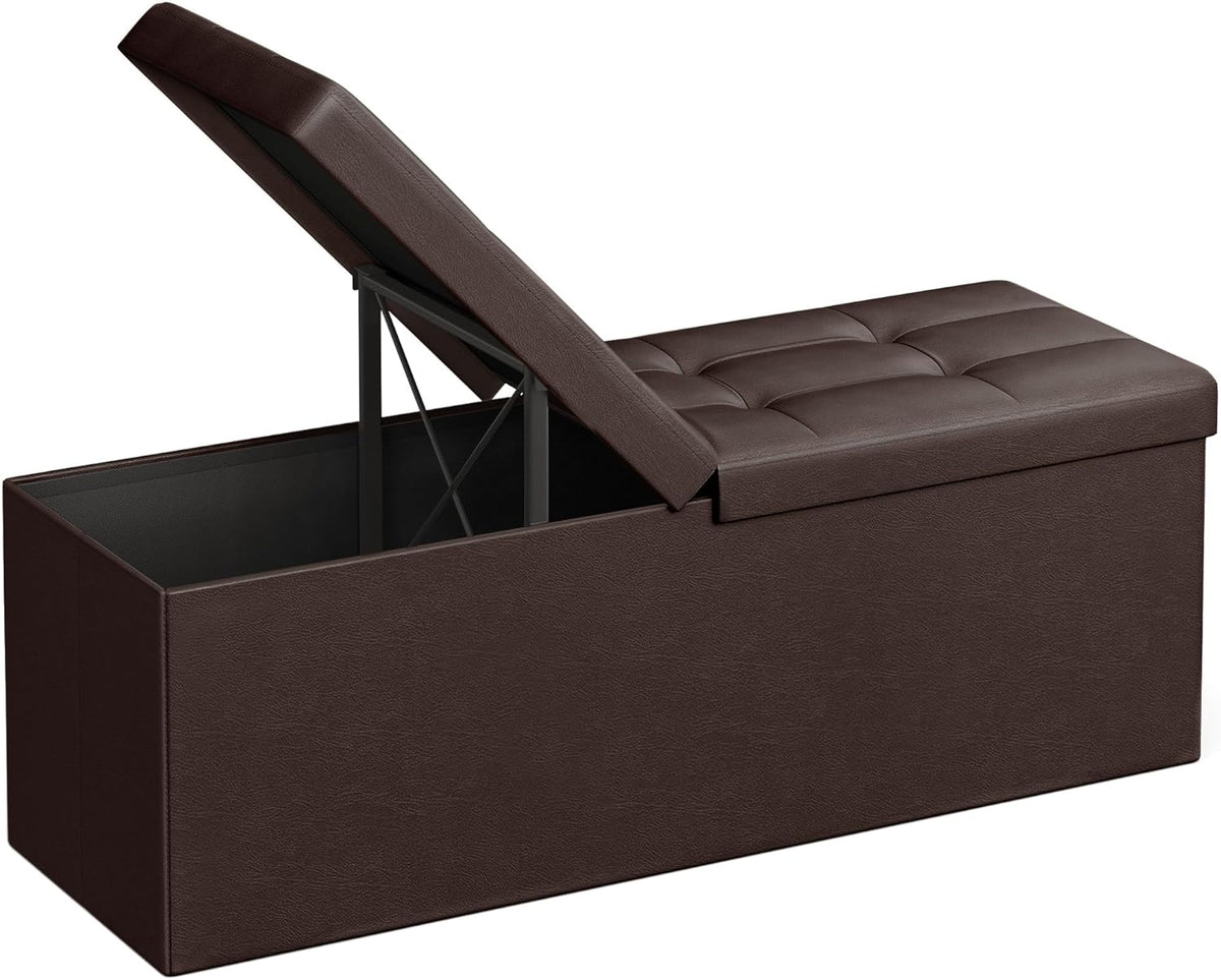 SONGMICS MAZIE Collection - 43 Inches Storage Ottoman Bench with Flipping Lid, Storage Chest with