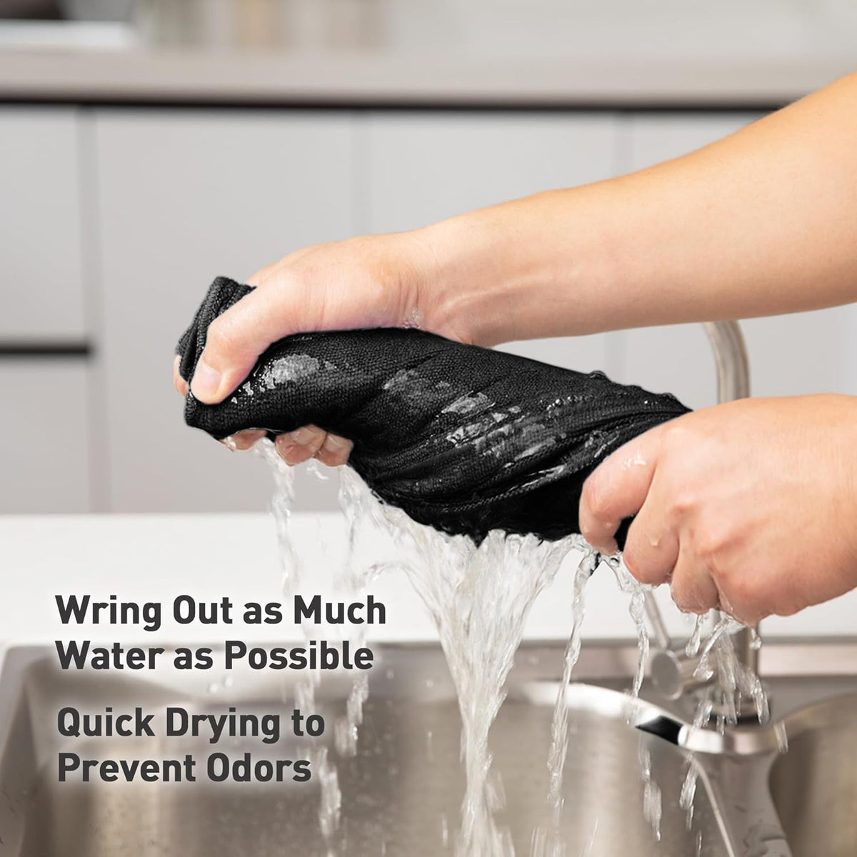 Black Microfiber Cleaning Cloth 13"x13", Ultra Soft Absorbent Microfiber Cleaning Rags for
