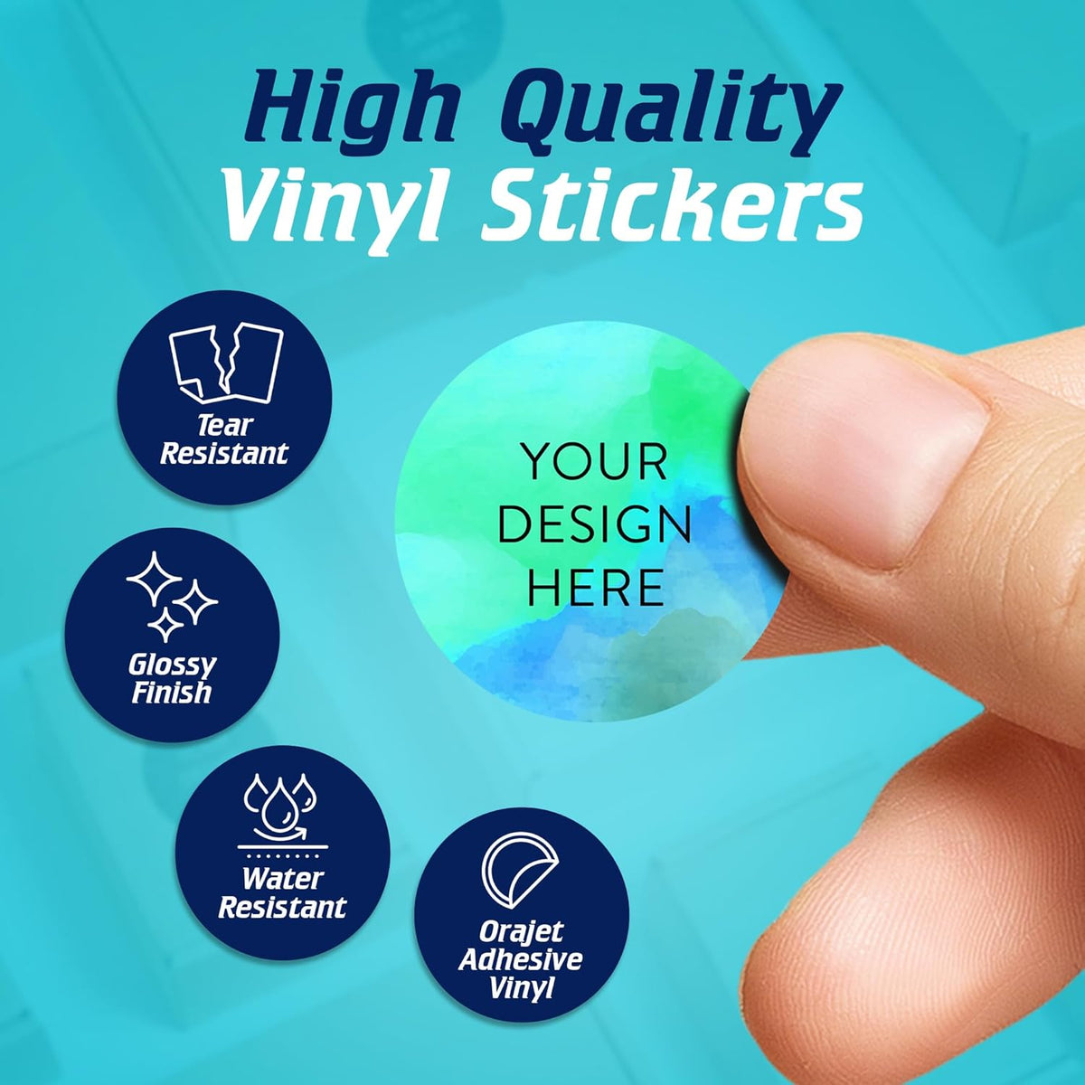 100 Custom Vinyl Stickers - Upload Your own Image, Text, Design, Logo - Personalized Logo Labels