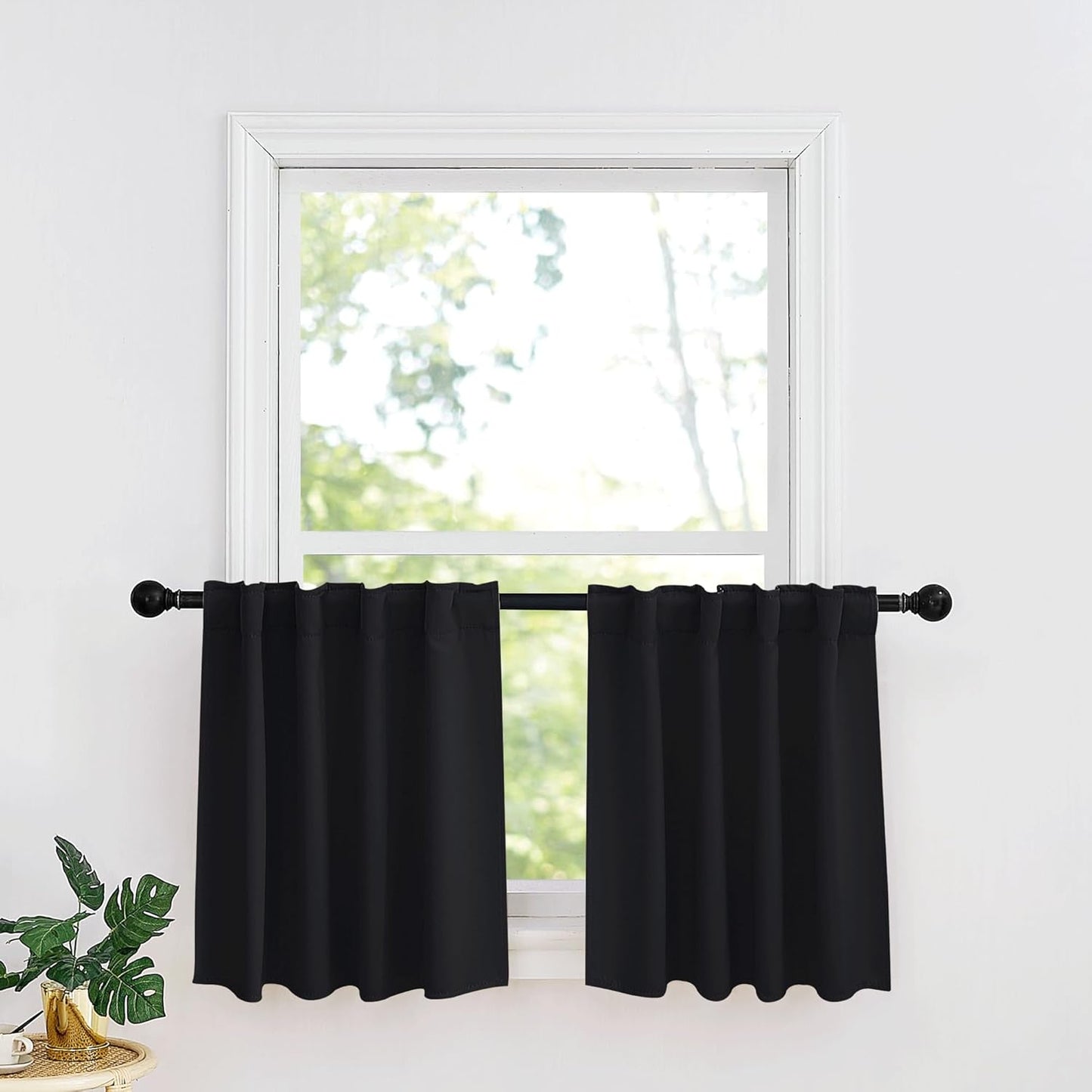 RYB HOME Small Window Curtains - Blackout Insualting Privacy Curtains for Kids Bedroom Kitchen