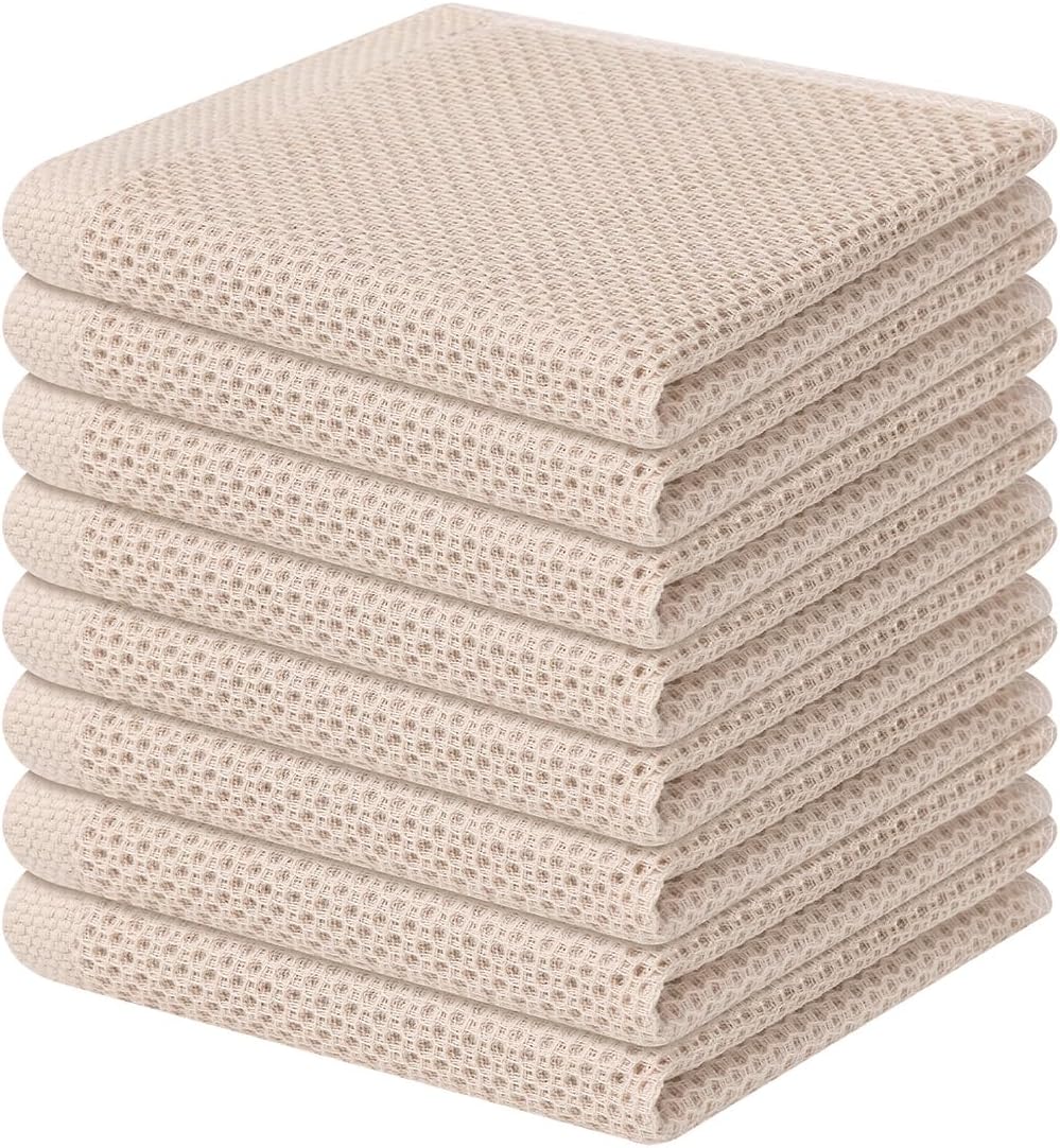 Homaxy 100% Cotton Waffle Weave Kitchen Dish Cloths, Ultra Soft Absorbent Quick Drying Dish Towels