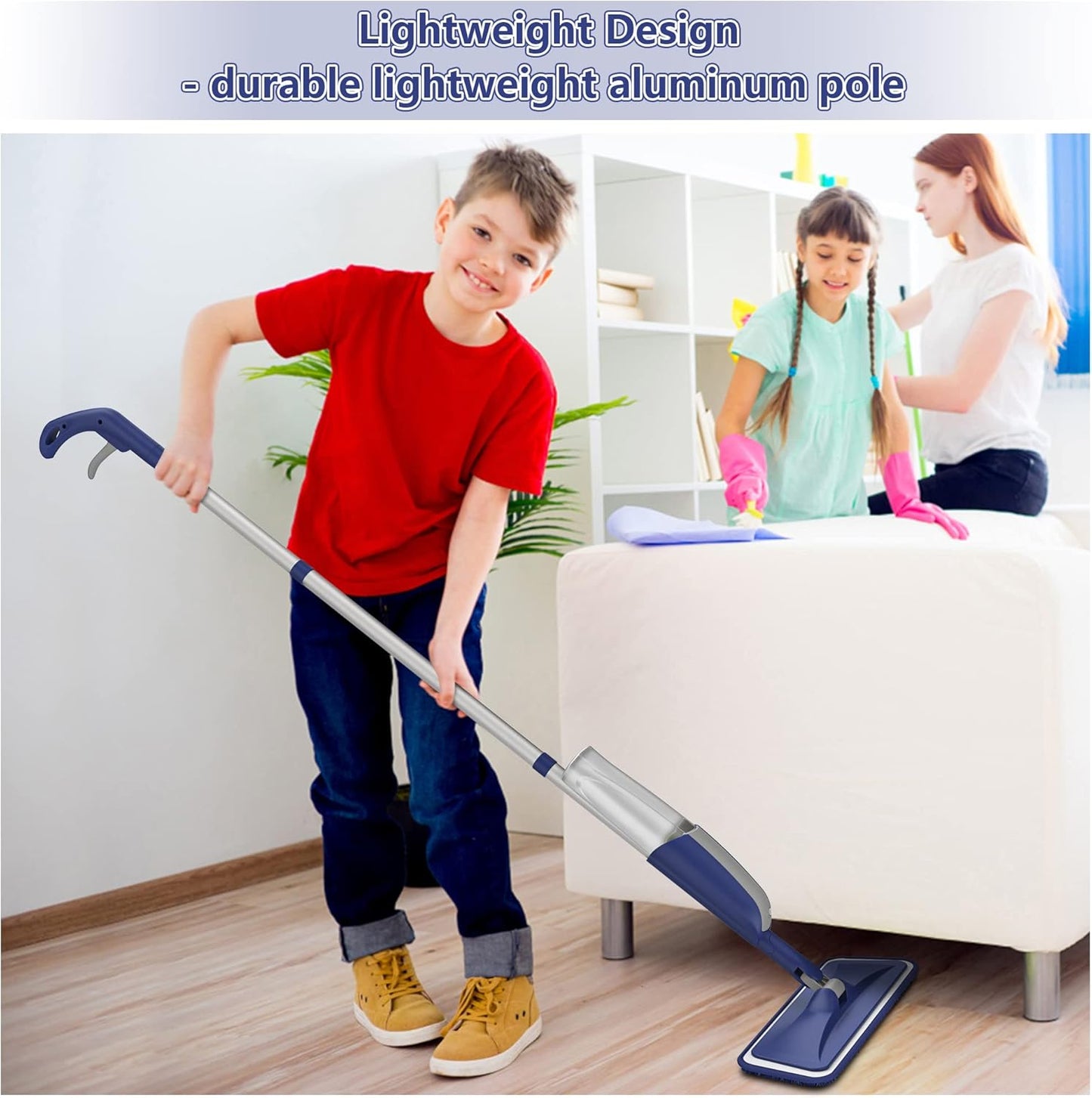 Wet Dust Mops for Hardwood Floor Cleaning - MEXERRIS Microfiber Spray Mops with 4X Reusable