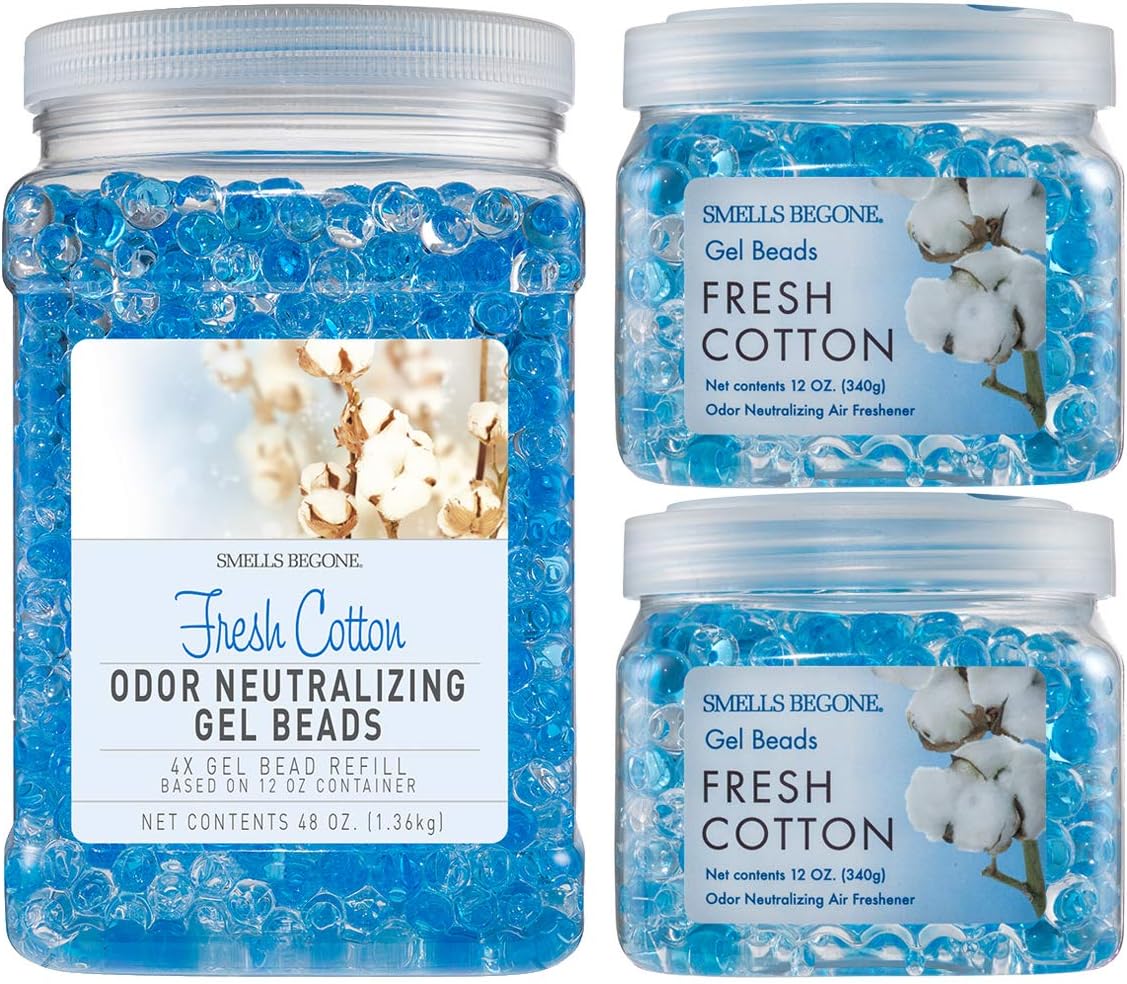 SMELLS BEGONE Odor Eliminator Gel Bead Value Pack - 72 oz - Air Freshener - Made with Essential