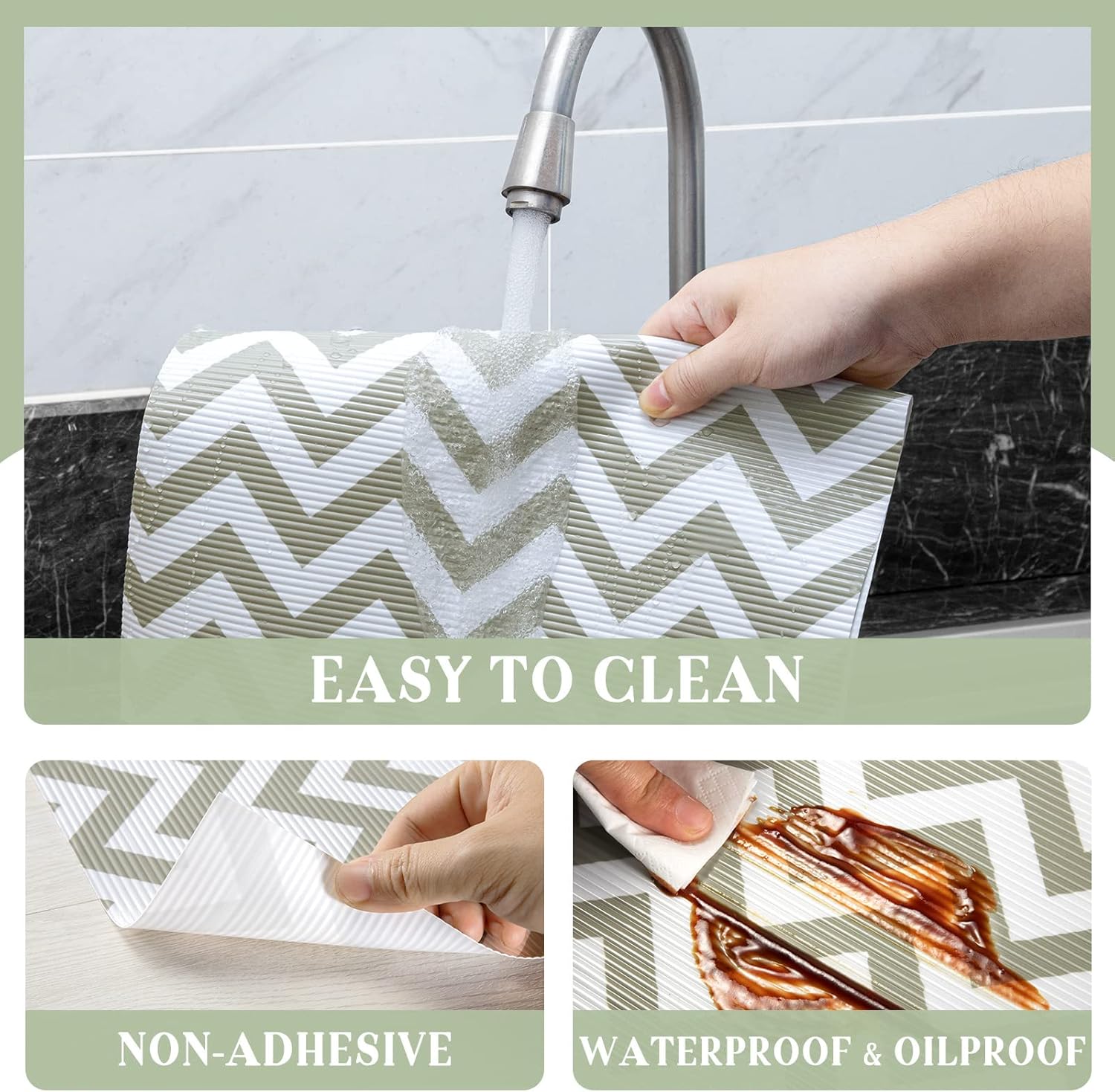 Glotoch Shelf Liner 12" x 20FT Non Adhesive Refrigerator, Kitchen, Drawer Liners, Waterproof and
